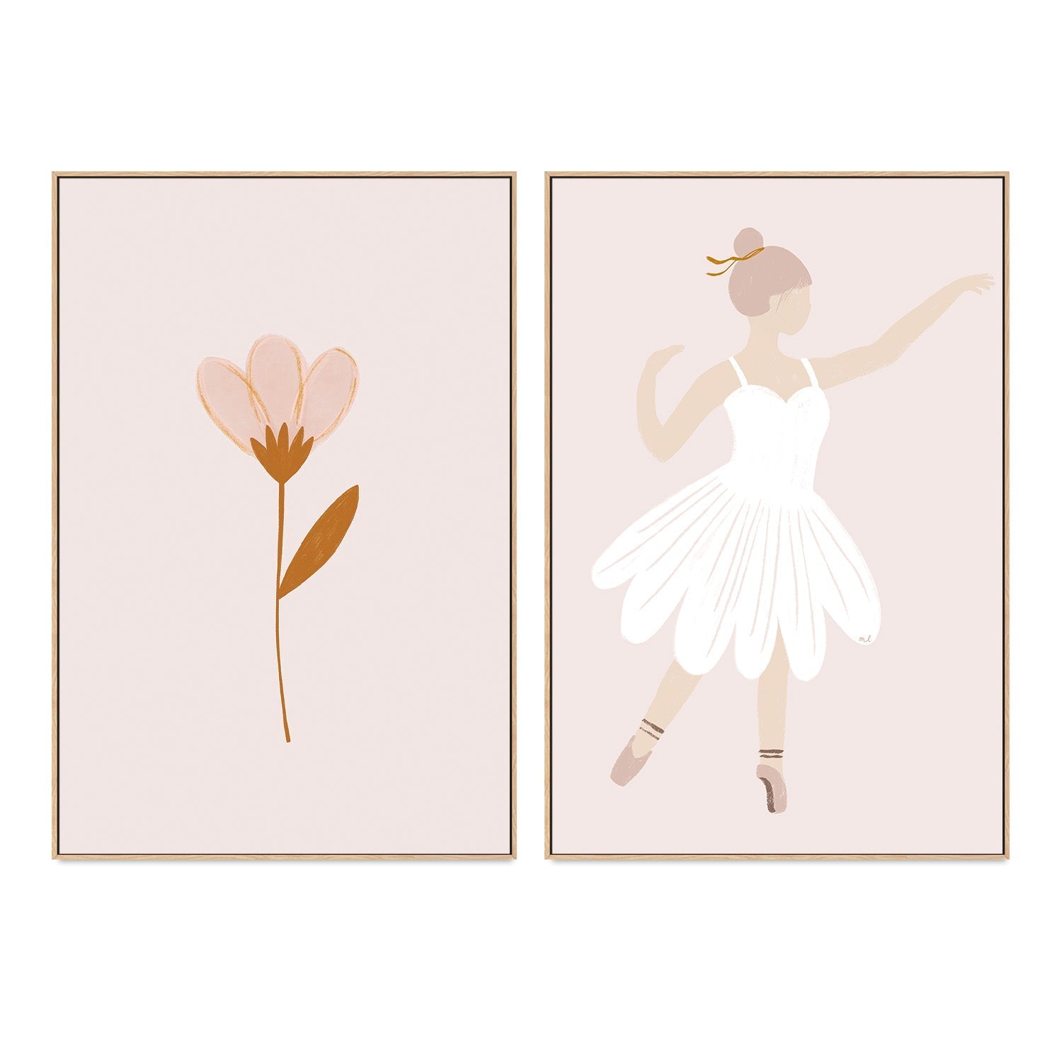 wall-art-print-canvas-poster-framed-Flower and the ballerina, Set Of 2 , By Menina Lisboa-4