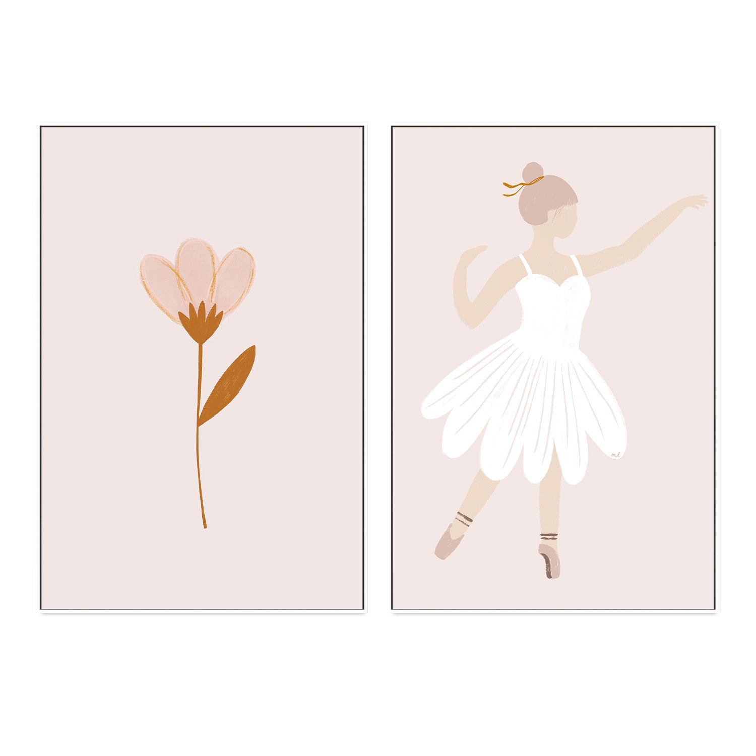 wall-art-print-canvas-poster-framed-Flower and the ballerina, Set Of 2 , By Menina Lisboa-5