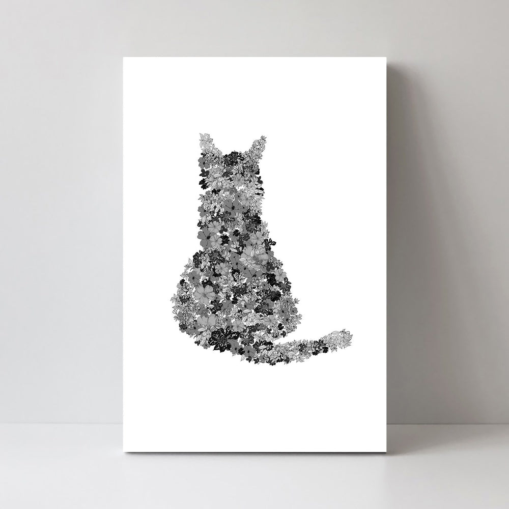 wall-art-print-canvas-poster-framed-Flower Cat, Style B-by-Danushka Abeygoda-Gioia Wall Art