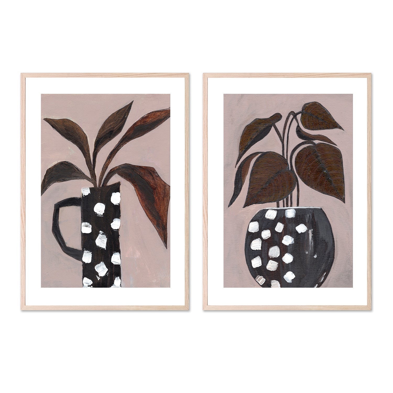 wall-art-print-canvas-poster-framed-Flower Vase, Style A & B, Set Of 2 , By Nikita Jariwala-6