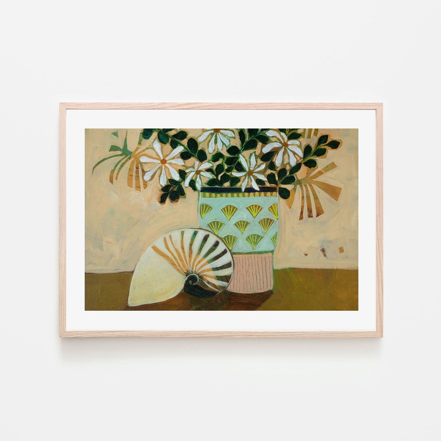 wall-art-print-canvas-poster-framed-Flowers and Shell , By Amanda Skye-6