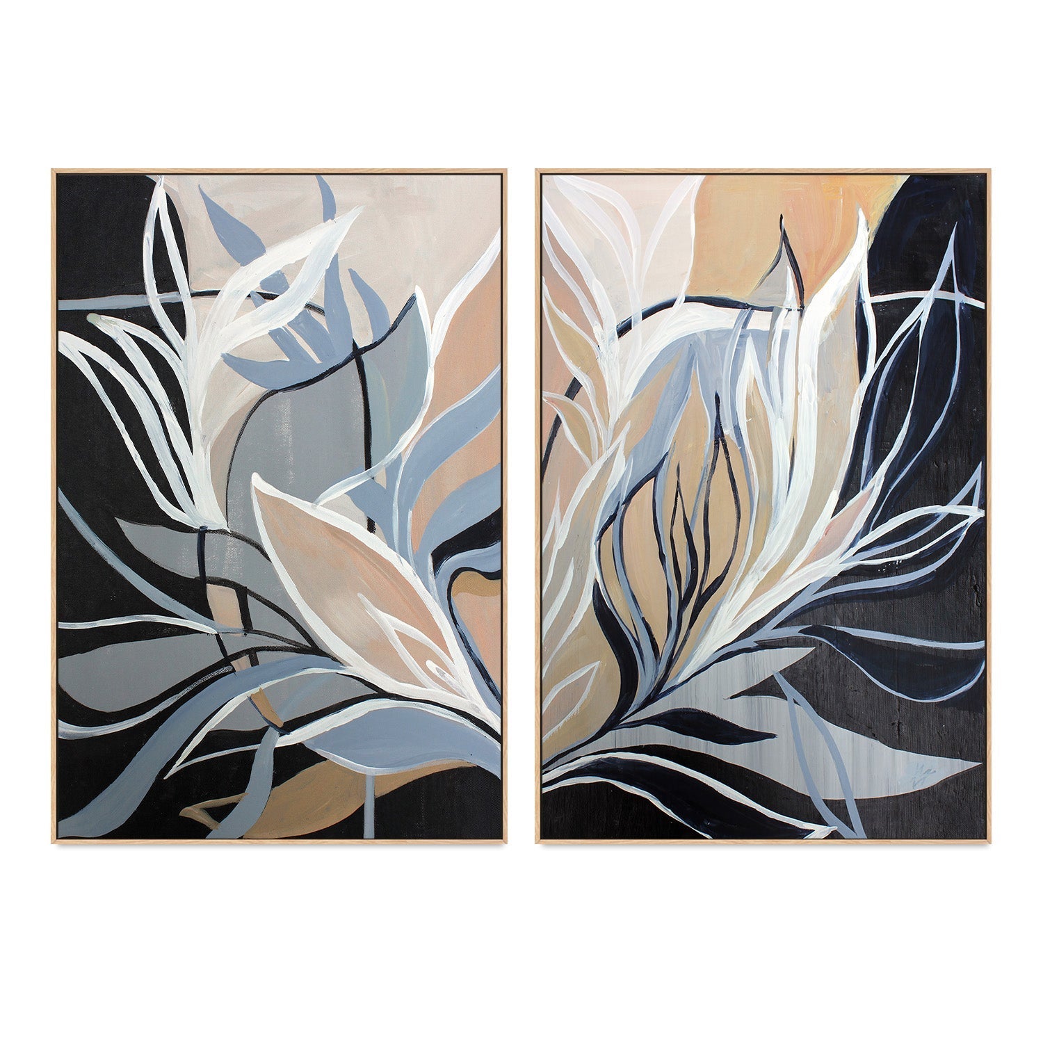 wall-art-print-canvas-poster-framed-Flowers, Style C & D, Set Of 2 , By Amelia Aveline-4