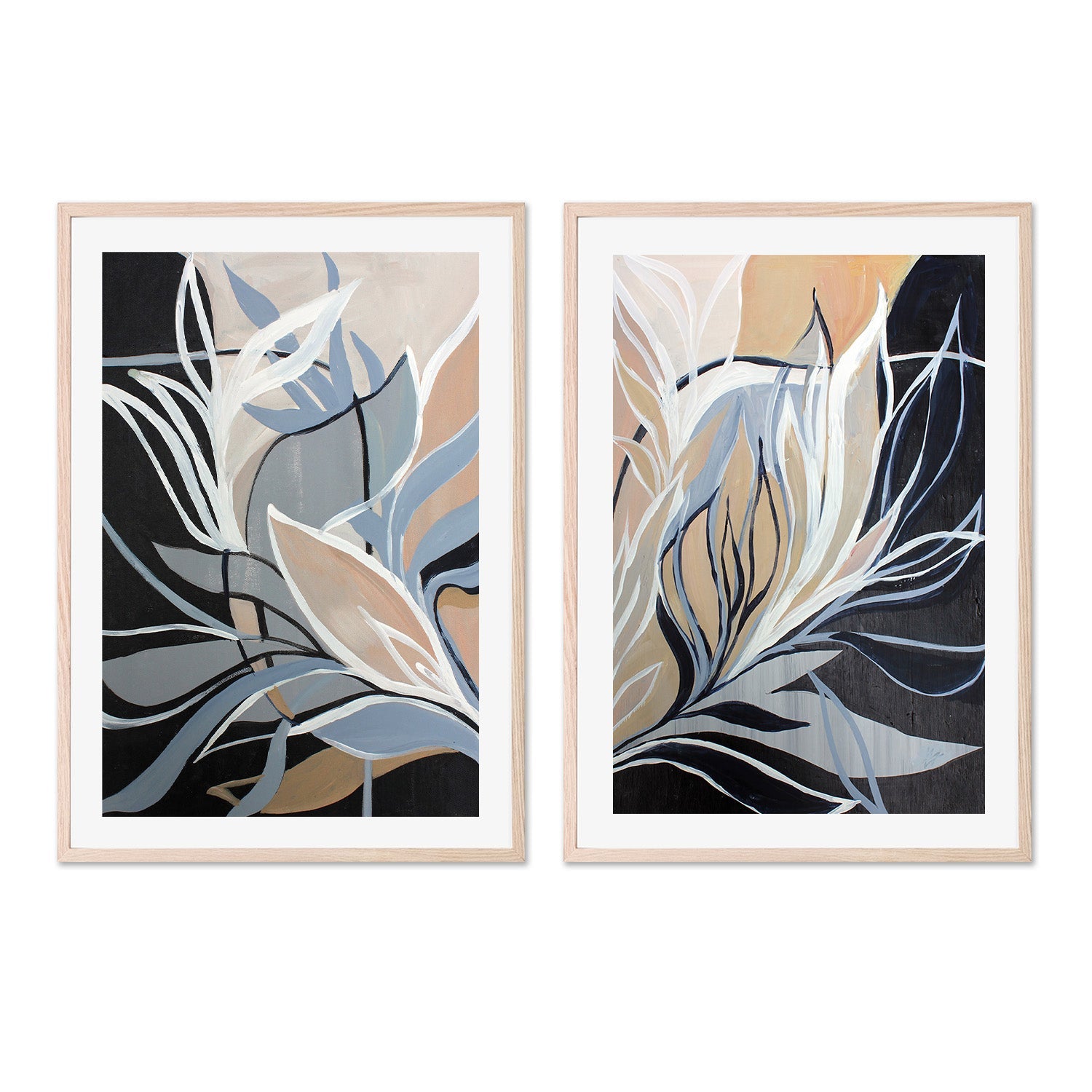 wall-art-print-canvas-poster-framed-Flowers, Style C & D, Set Of 2 , By Amelia Aveline-6