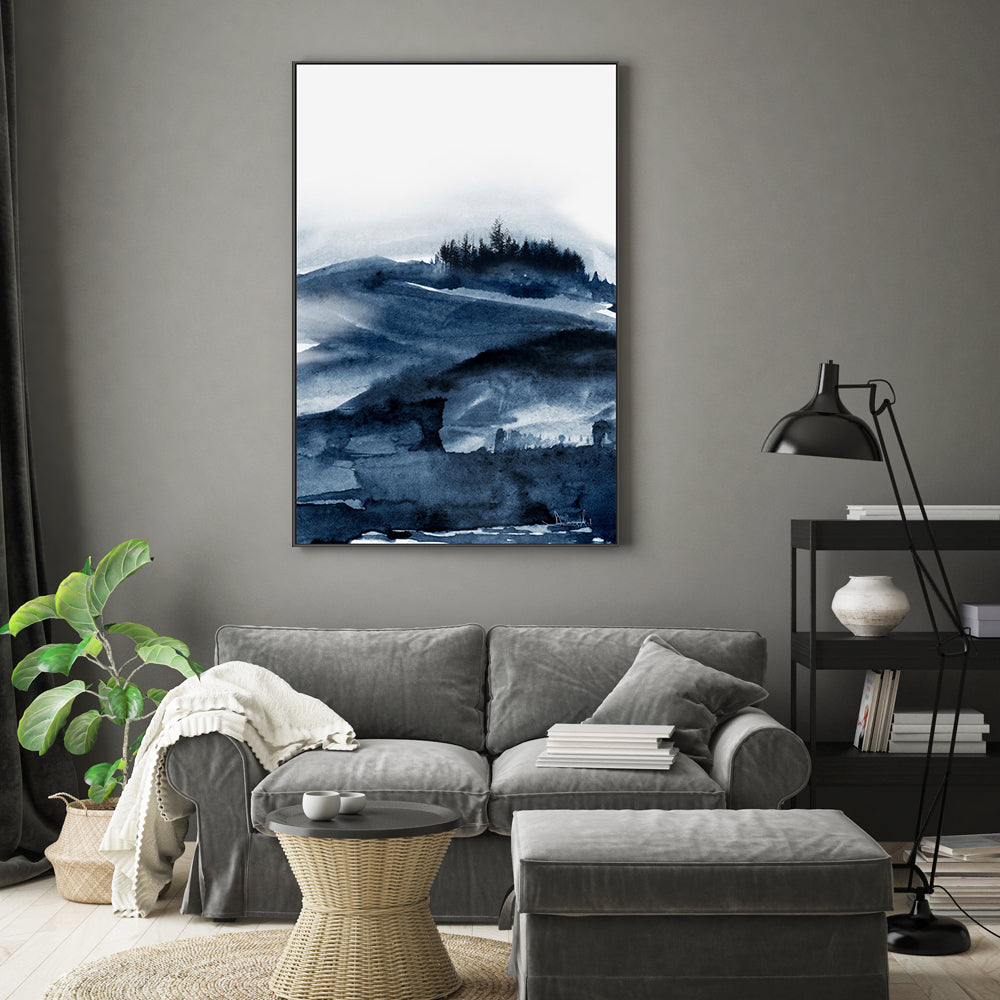 wall-art-print-canvas-poster-framed-Forest Blue, Style B , By Dan Hobday-GIOIA-WALL-ART