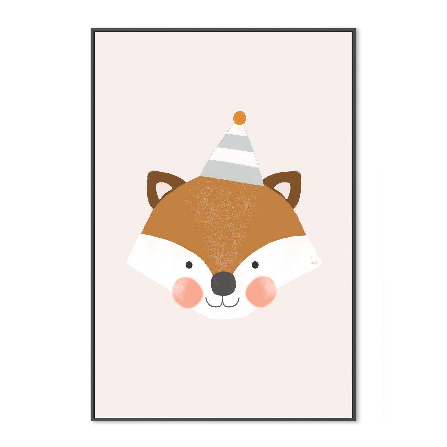 wall-art-print-canvas-poster-framed-Fox with Party Hat , By Menina Lisboa-3