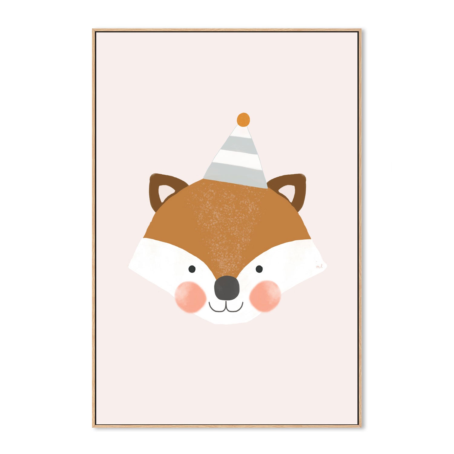 wall-art-print-canvas-poster-framed-Fox with Party Hat , By Menina Lisboa-4