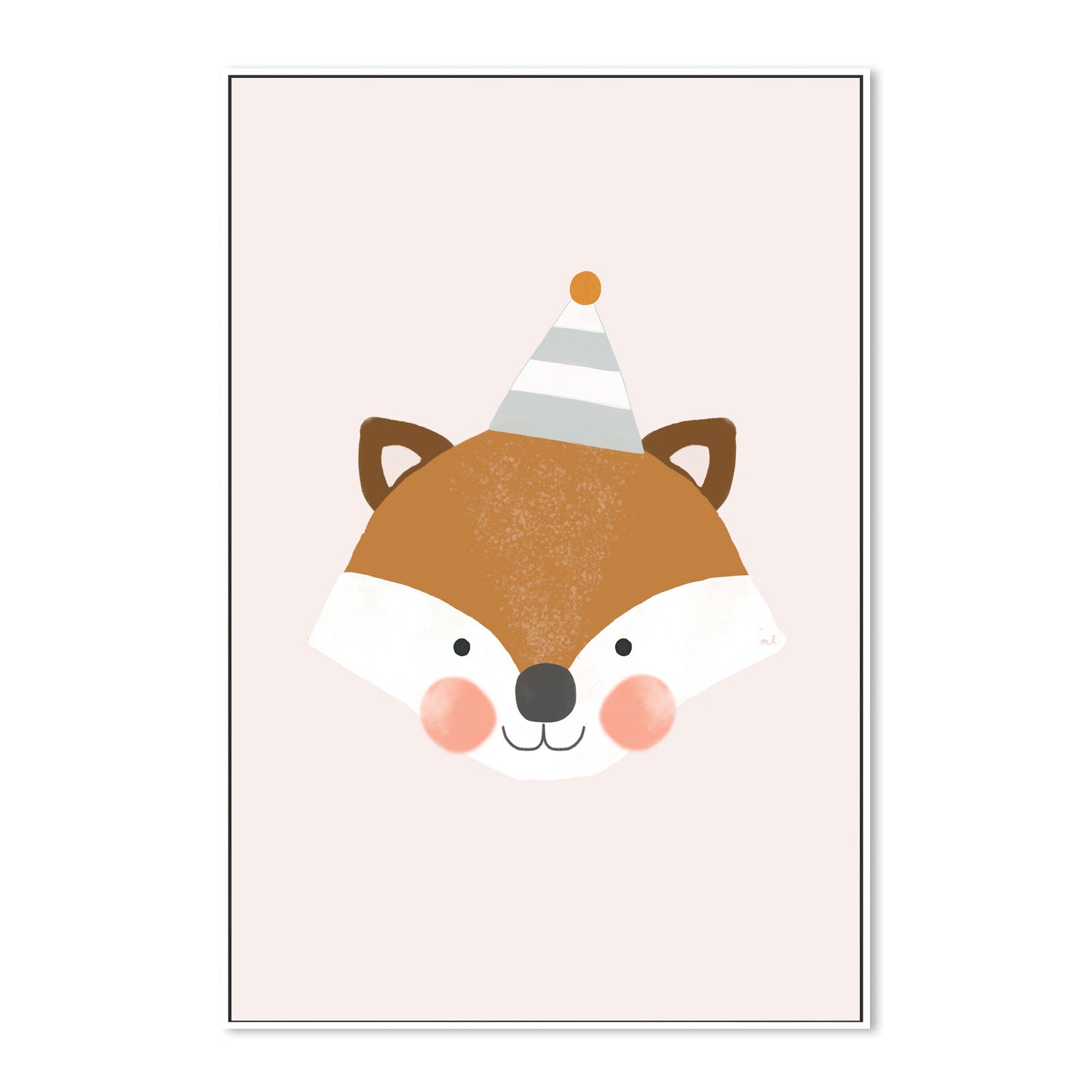 wall-art-print-canvas-poster-framed-Fox with Party Hat , By Menina Lisboa-5