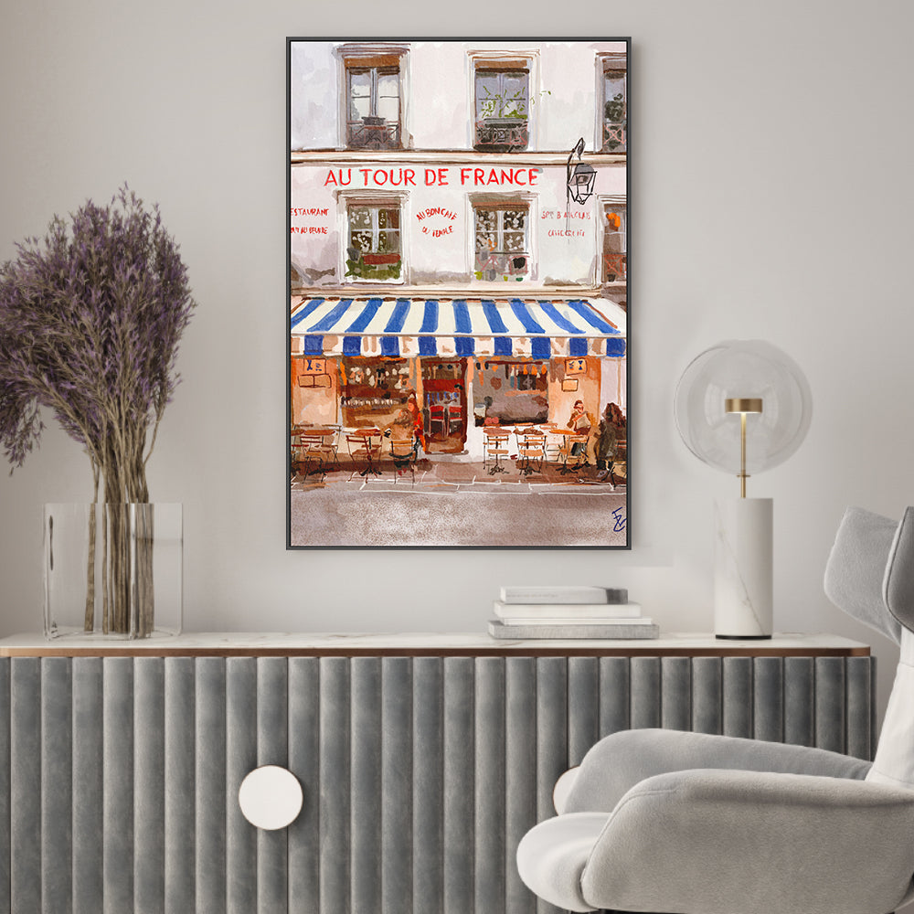 wall-art-print-canvas-poster-framed-French Bistro , By Ekaterina Zagorska-2