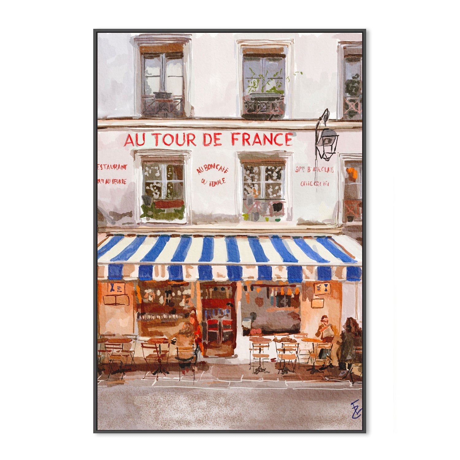 wall-art-print-canvas-poster-framed-French Bistro , By Ekaterina Zagorska-3