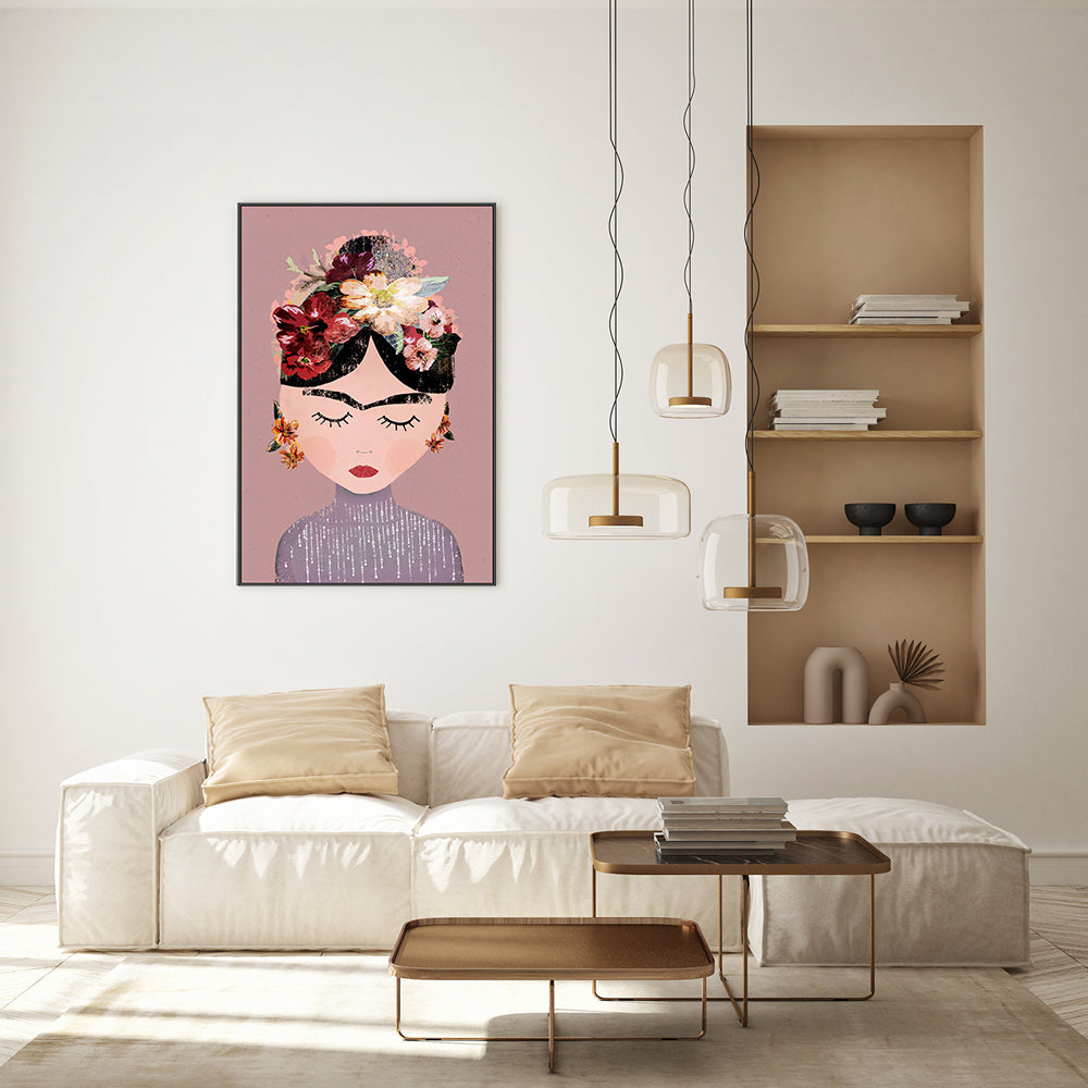 wall-art-print-canvas-poster-framed-Frida, Pastel Version , By Treechild-GIOIA-WALL-ART