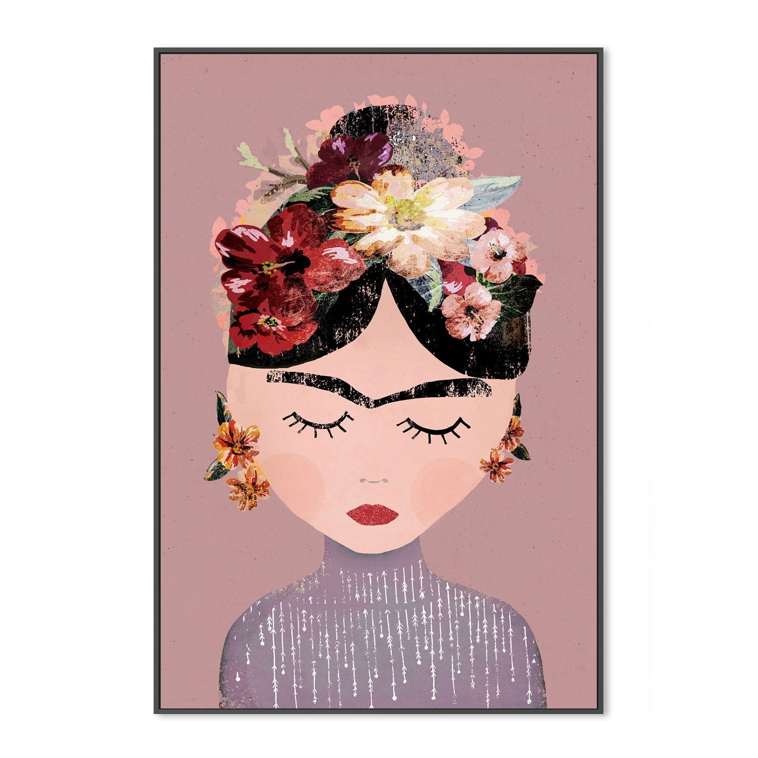 wall-art-print-canvas-poster-framed-Frida, Pastel Version , By Treechild-GIOIA-WALL-ART