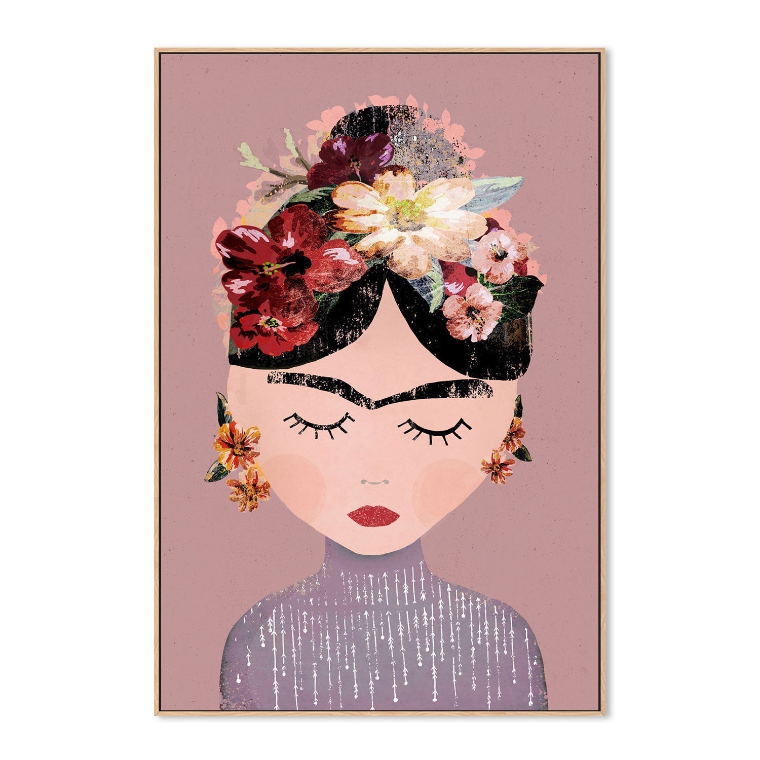 wall-art-print-canvas-poster-framed-Frida, Pastel Version , By Treechild-GIOIA-WALL-ART