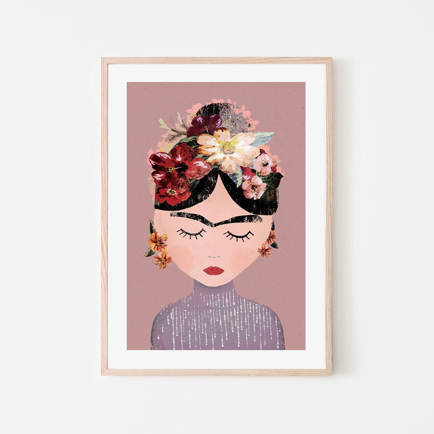 wall-art-print-canvas-poster-framed-Frida, Pastel Version , By Treechild-GIOIA-WALL-ART