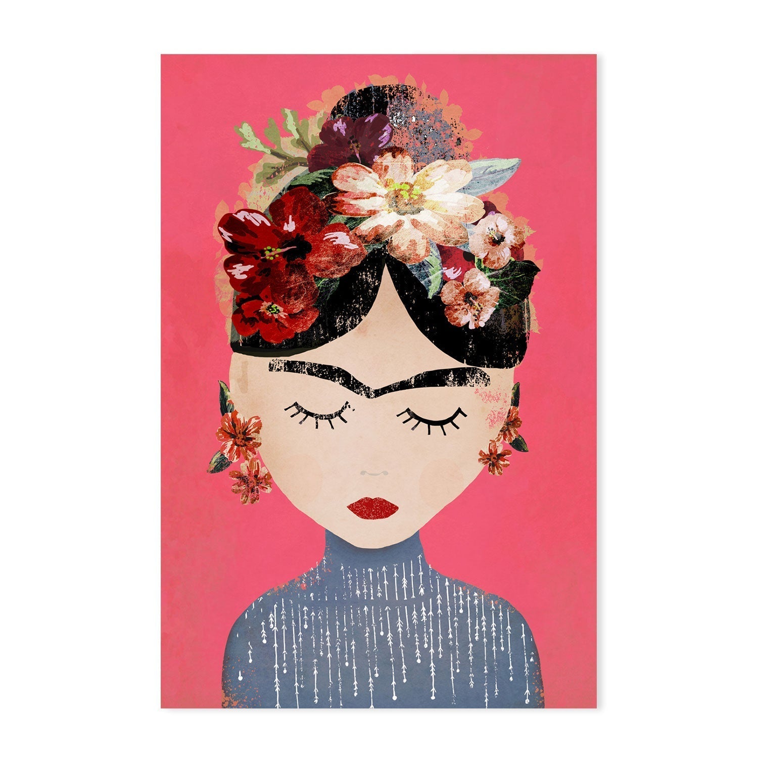 wall-art-print-canvas-poster-framed-Frida, Pink Version , By Treechild-GIOIA-WALL-ART