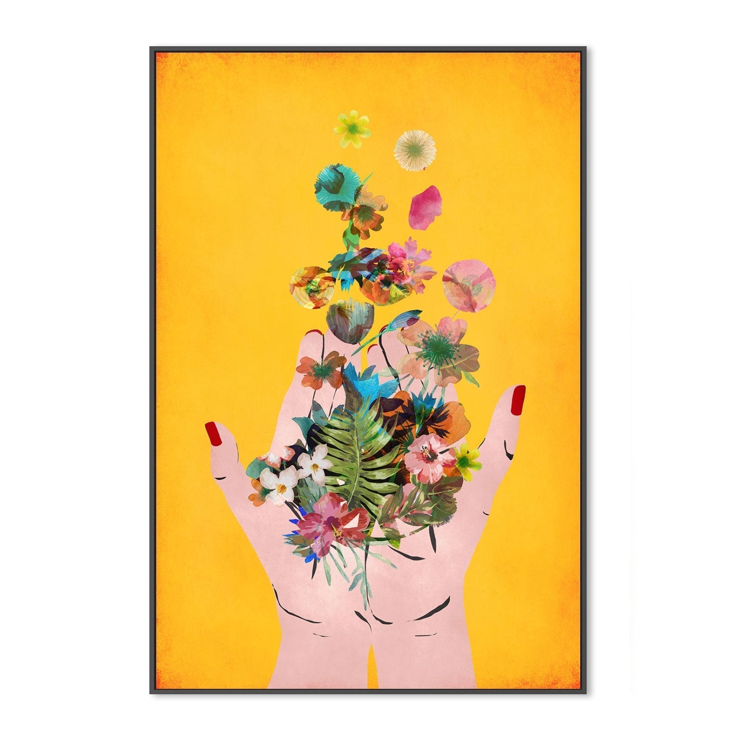 wall-art-print-canvas-poster-framed-Frida's Hand, Yellow Version , By Treechild-GIOIA-WALL-ART