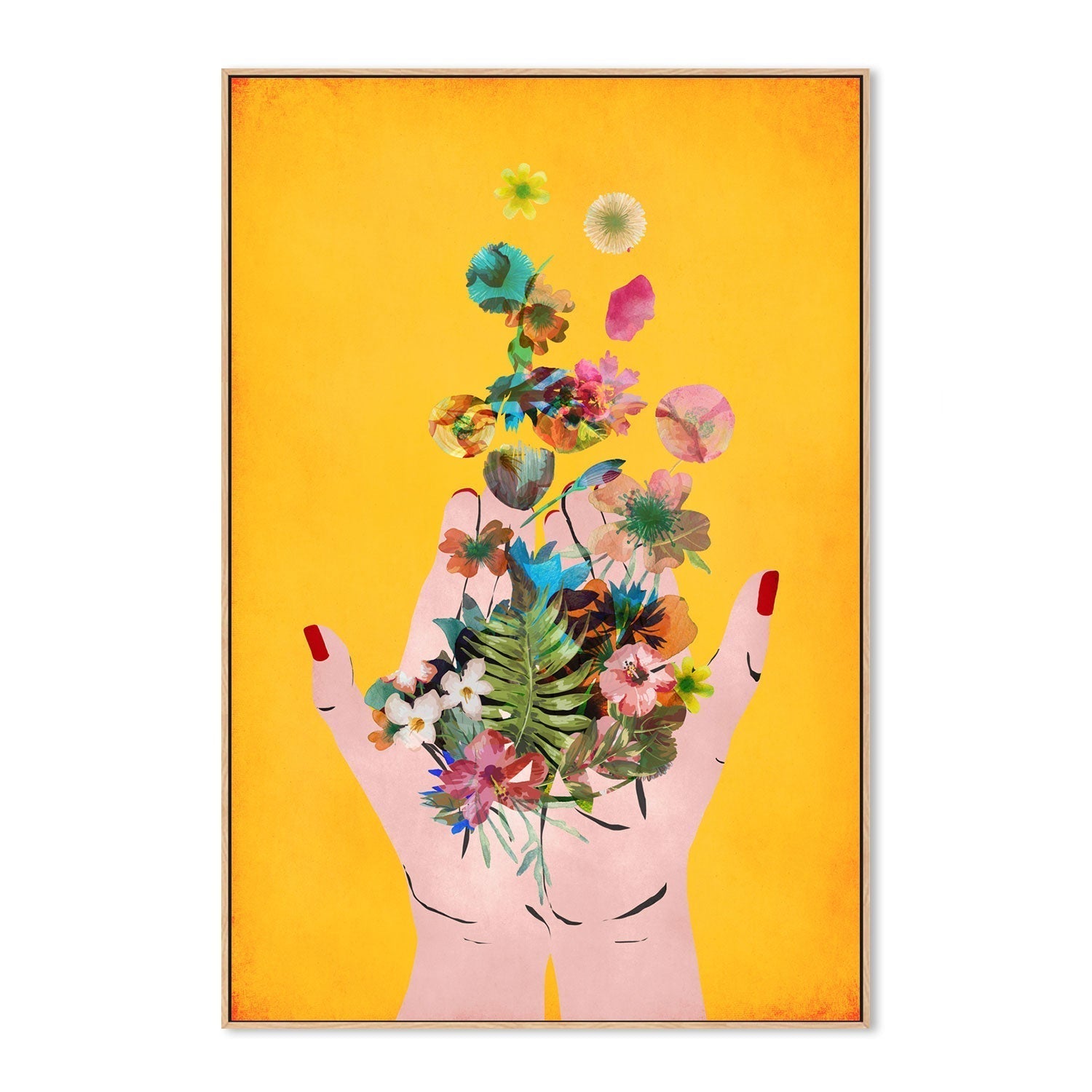 wall-art-print-canvas-poster-framed-Frida's Hand, Yellow Version , By Treechild-GIOIA-WALL-ART