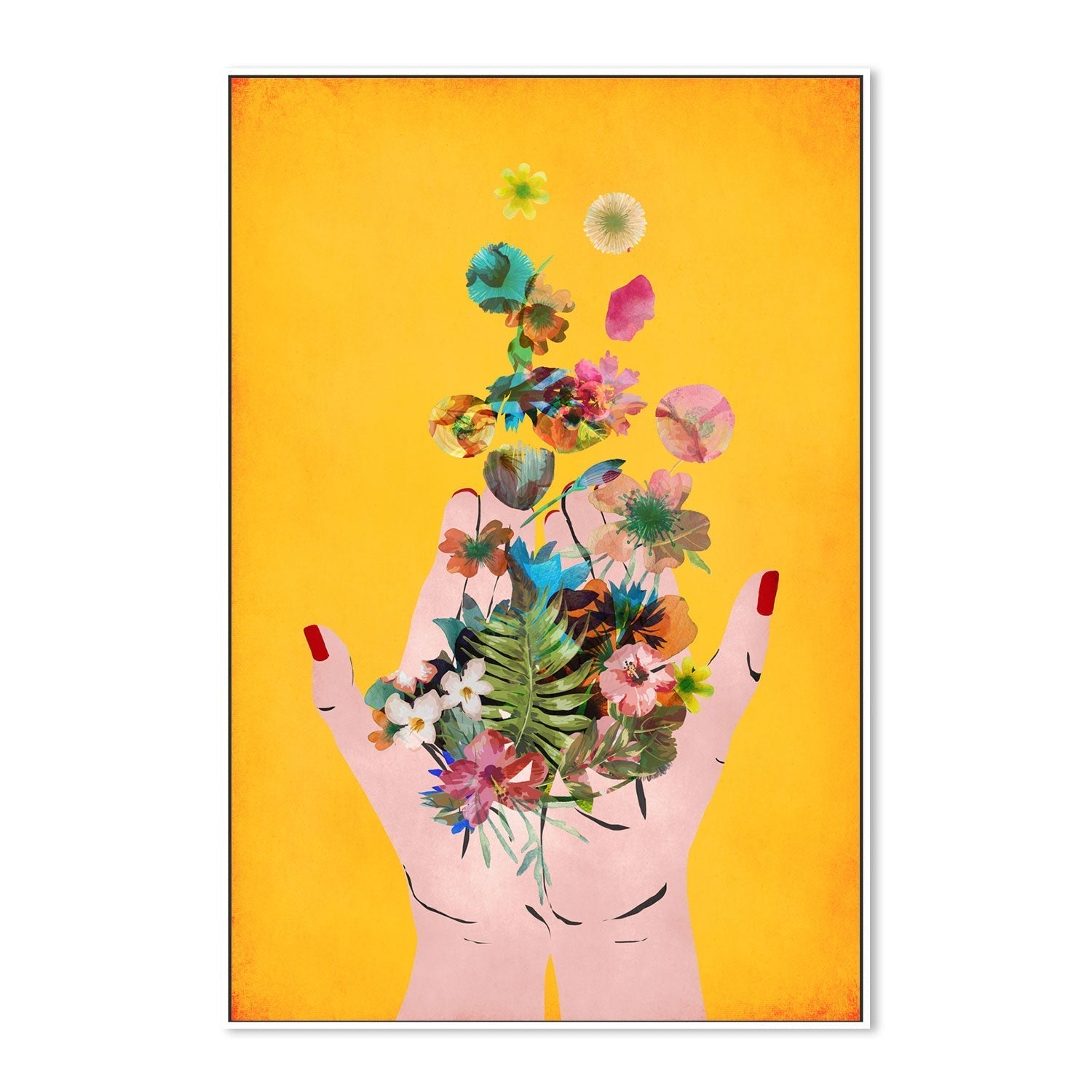 wall-art-print-canvas-poster-framed-Frida's Hand, Yellow Version , By Treechild-GIOIA-WALL-ART