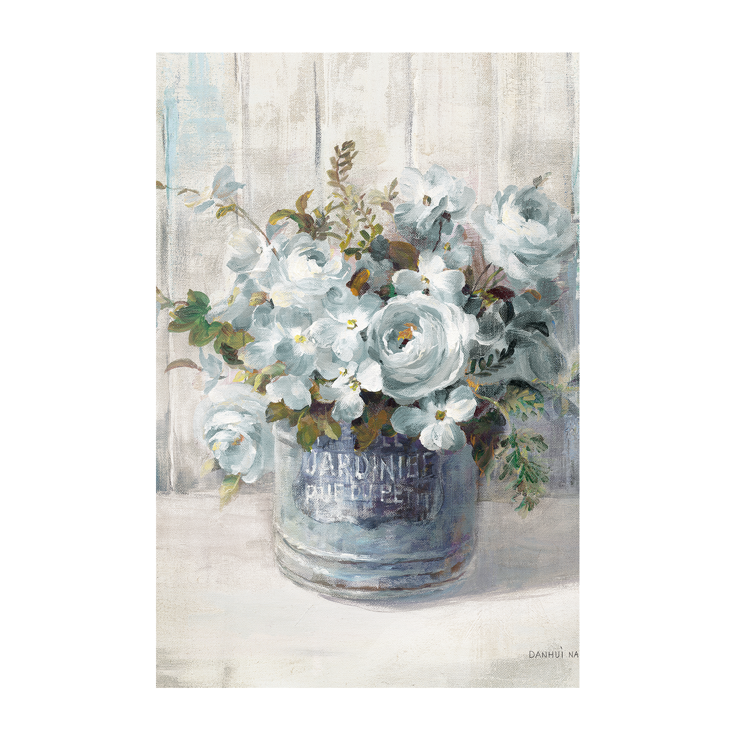 wall-art-print-canvas-poster-framed-Garden Blooms Blue, Style A & B, Set Of 2 , By Danhui Nai-8