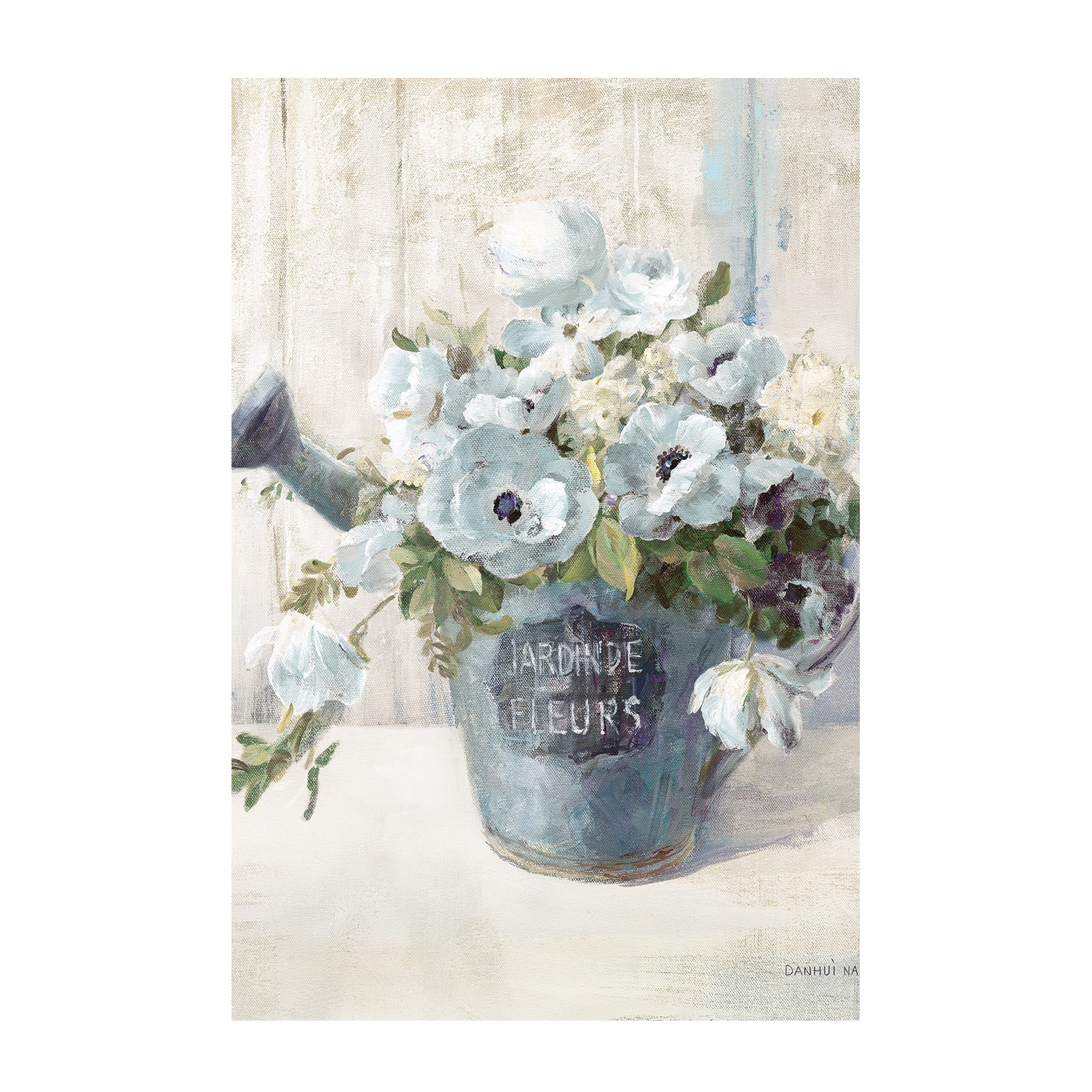 wall-art-print-canvas-poster-framed-Garden Blooms Blue, Style A & B, Set Of 2 , By Danhui Nai-9