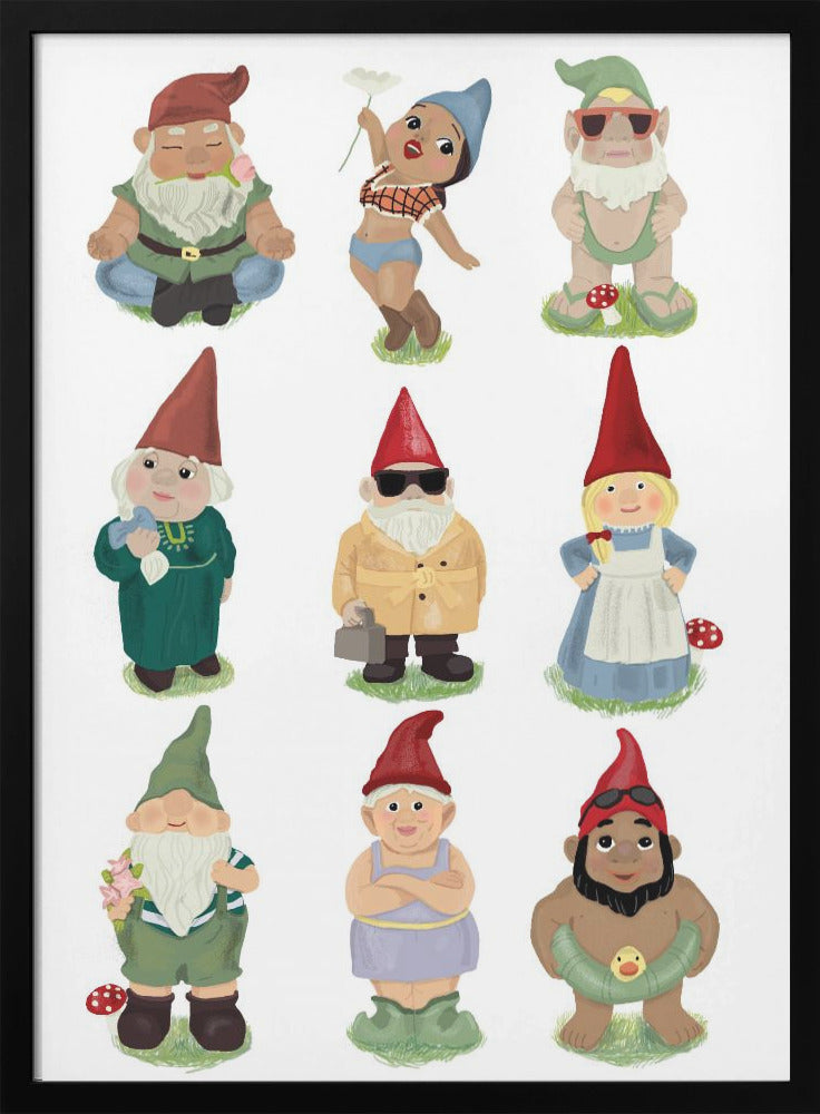 wall-art-print-canvas-poster-framed-Garden Gnomes , By Hanna Melin-3