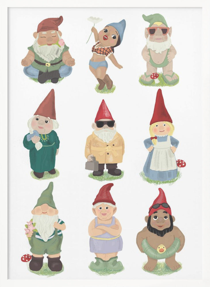 wall-art-print-canvas-poster-framed-Garden Gnomes , By Hanna Melin-5