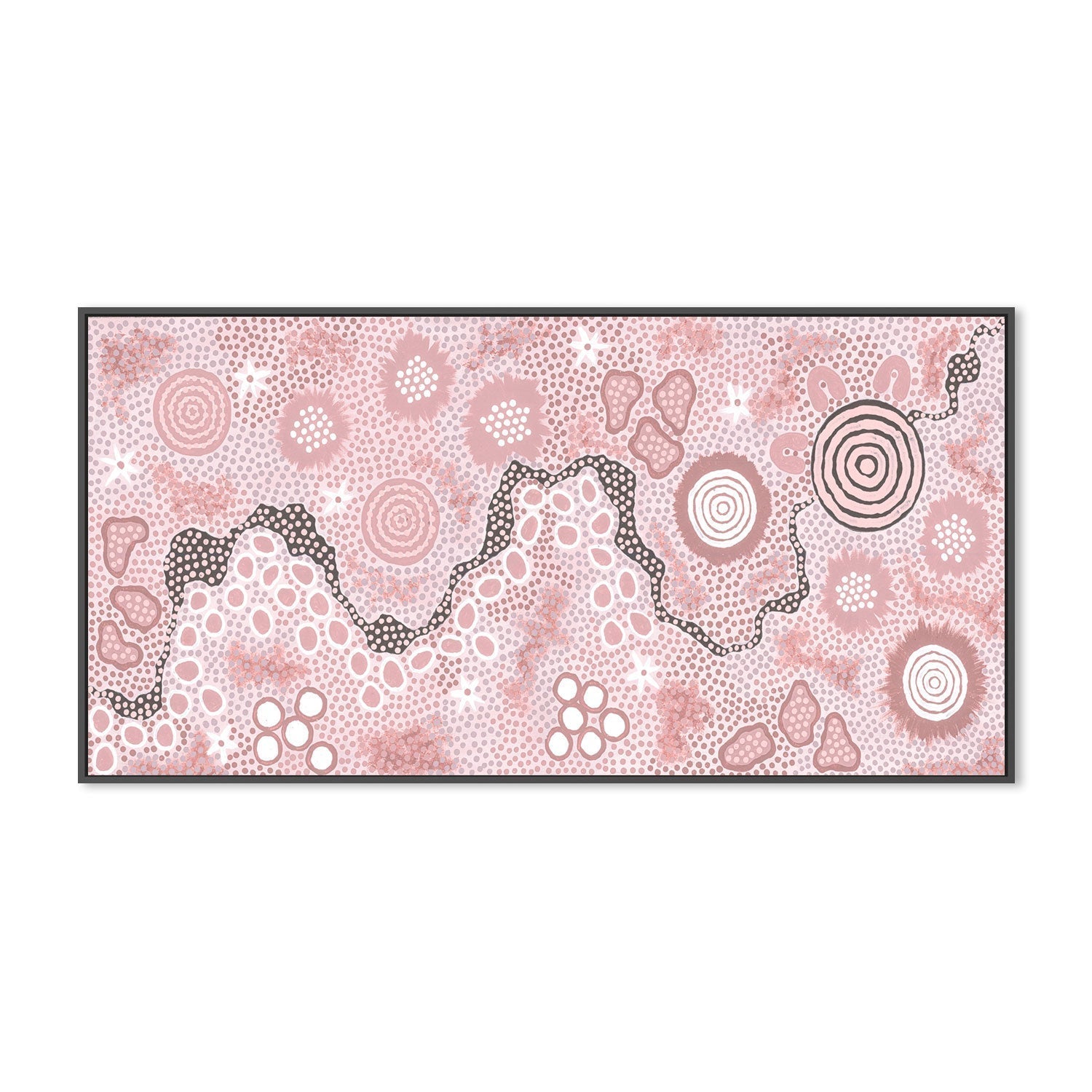 wall-art-print-canvas-poster-framed-Gathering Body Paint, Pink Version , By Danny Tjampitjinpa Possum-GIOIA-WALL-ART