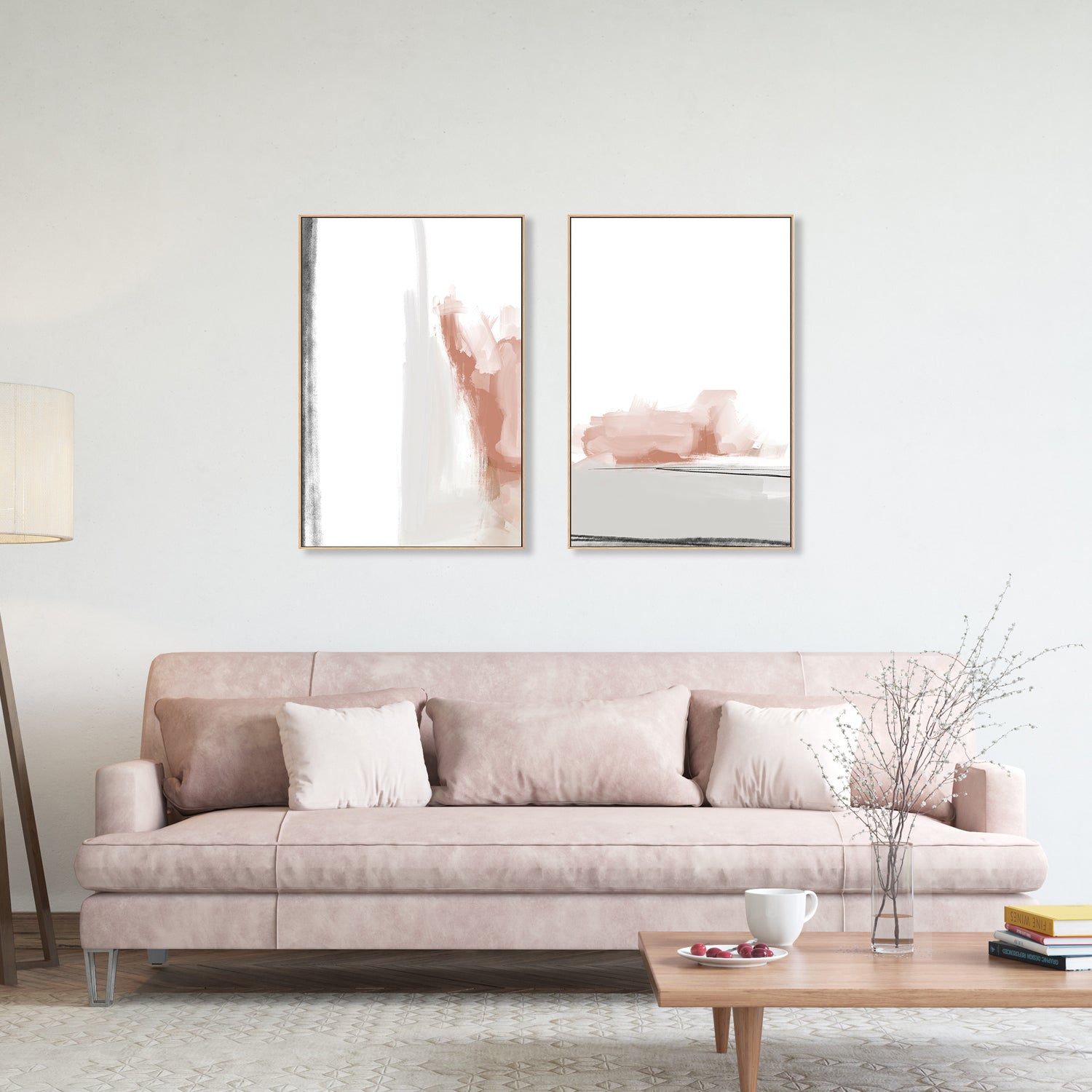 wall-art-print-canvas-poster-framed-Gentle Abstract, Style A & B, Set Of 2 , By Karine Tonial Grimm-GIOIA-WALL-ART