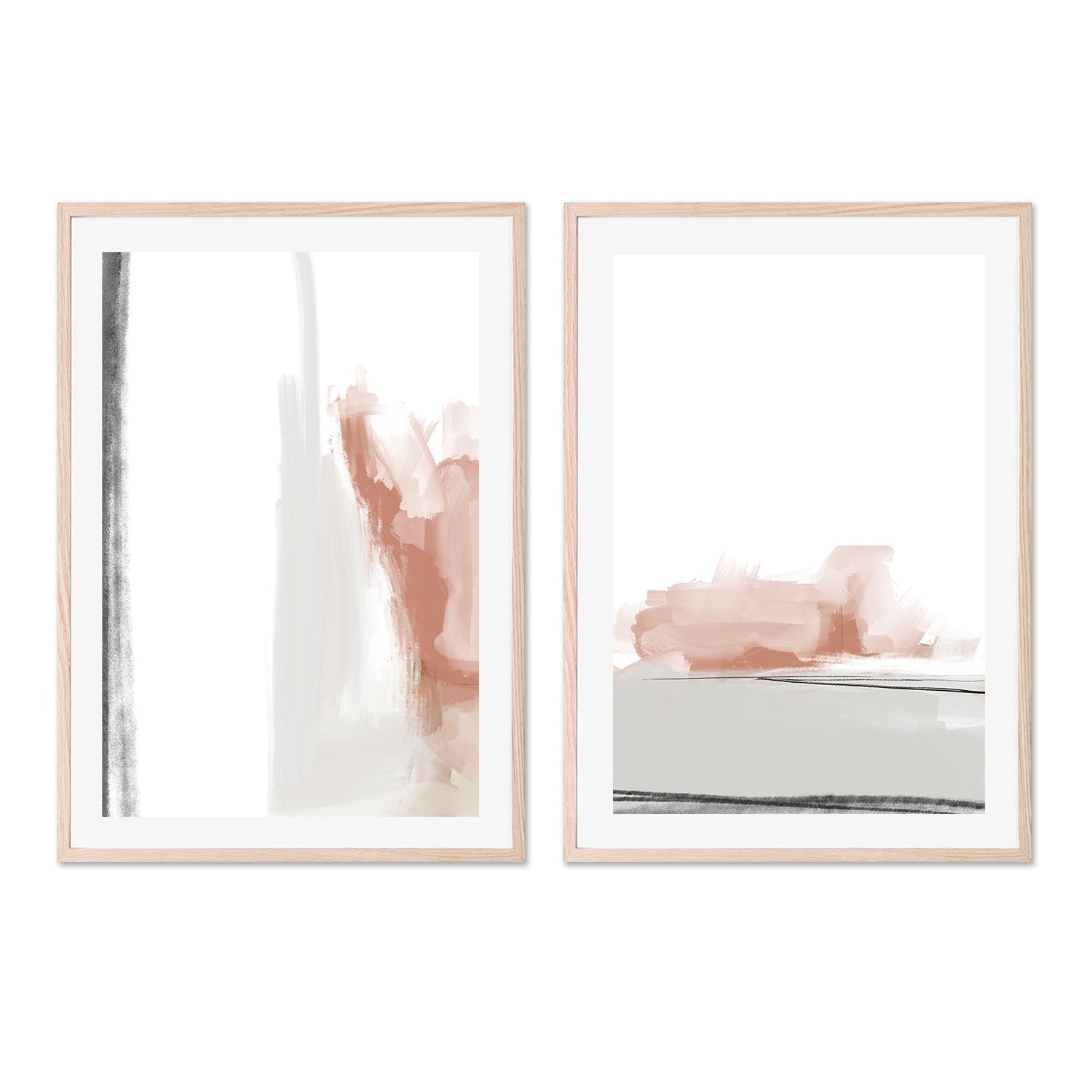 wall-art-print-canvas-poster-framed-Gentle Abstract, Style A & B, Set Of 2 , By Karine Tonial Grimm-GIOIA-WALL-ART