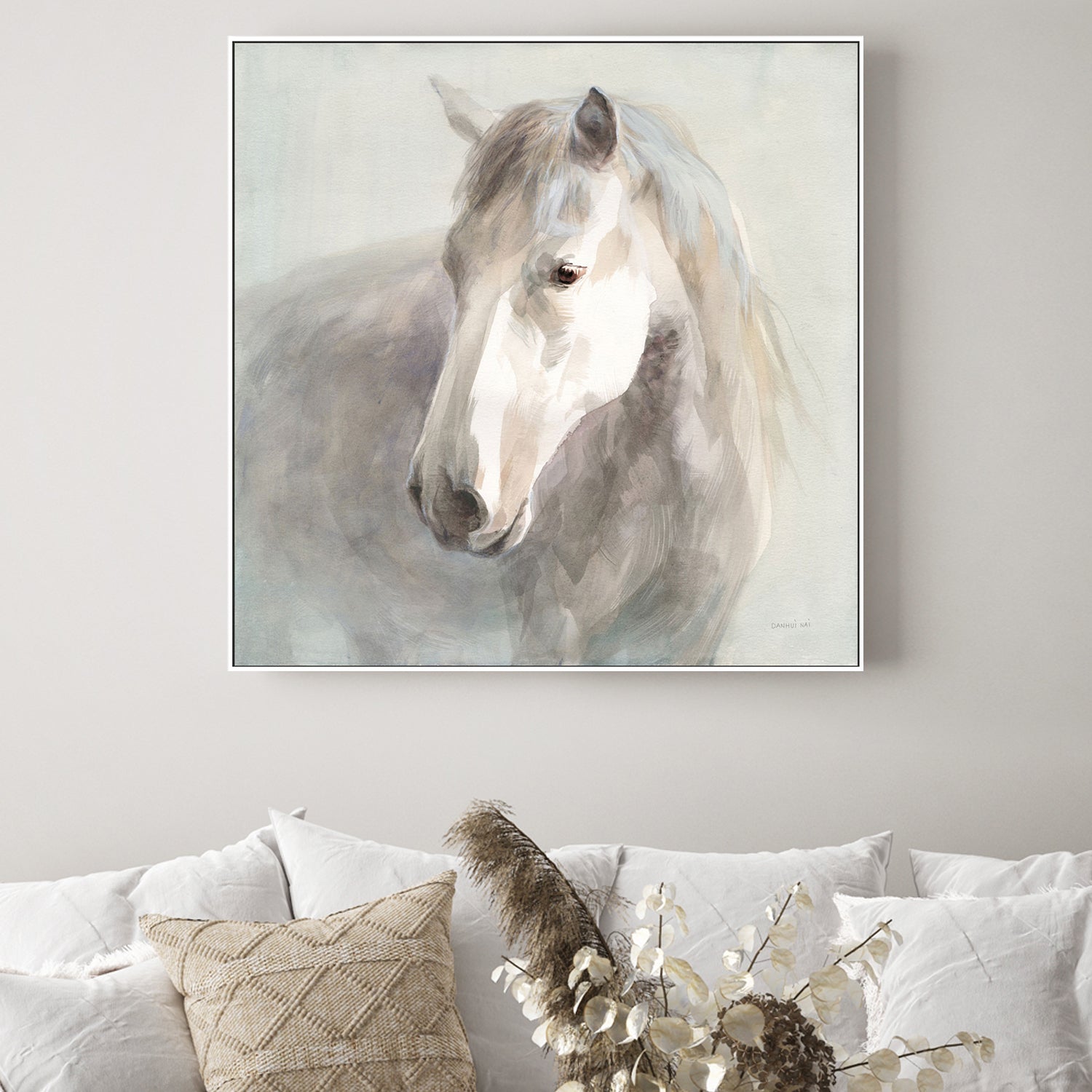 wall-art-print-canvas-poster-framed-Gentle Horse-by-Danhui Nai-Gioia Wall Art