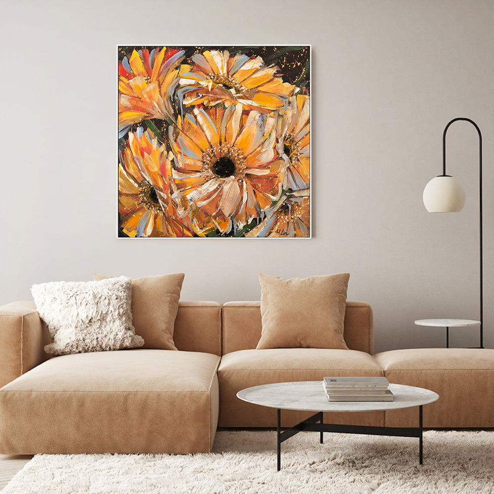 wall-art-print-canvas-poster-framed-Gerbera Daisies , By Hsin Lin-GIOIA-WALL-ART