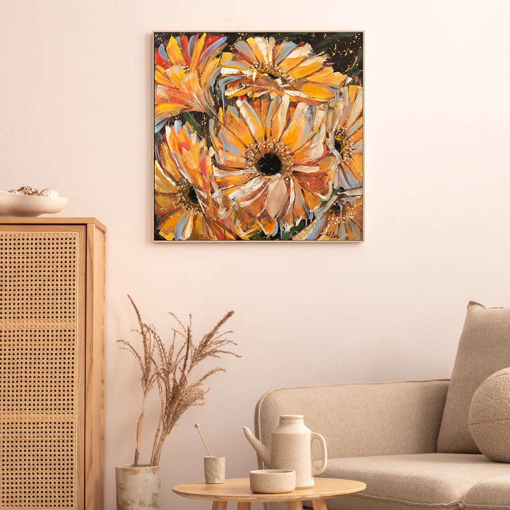 wall-art-print-canvas-poster-framed-Gerbera Daisies , By Hsin Lin-GIOIA-WALL-ART