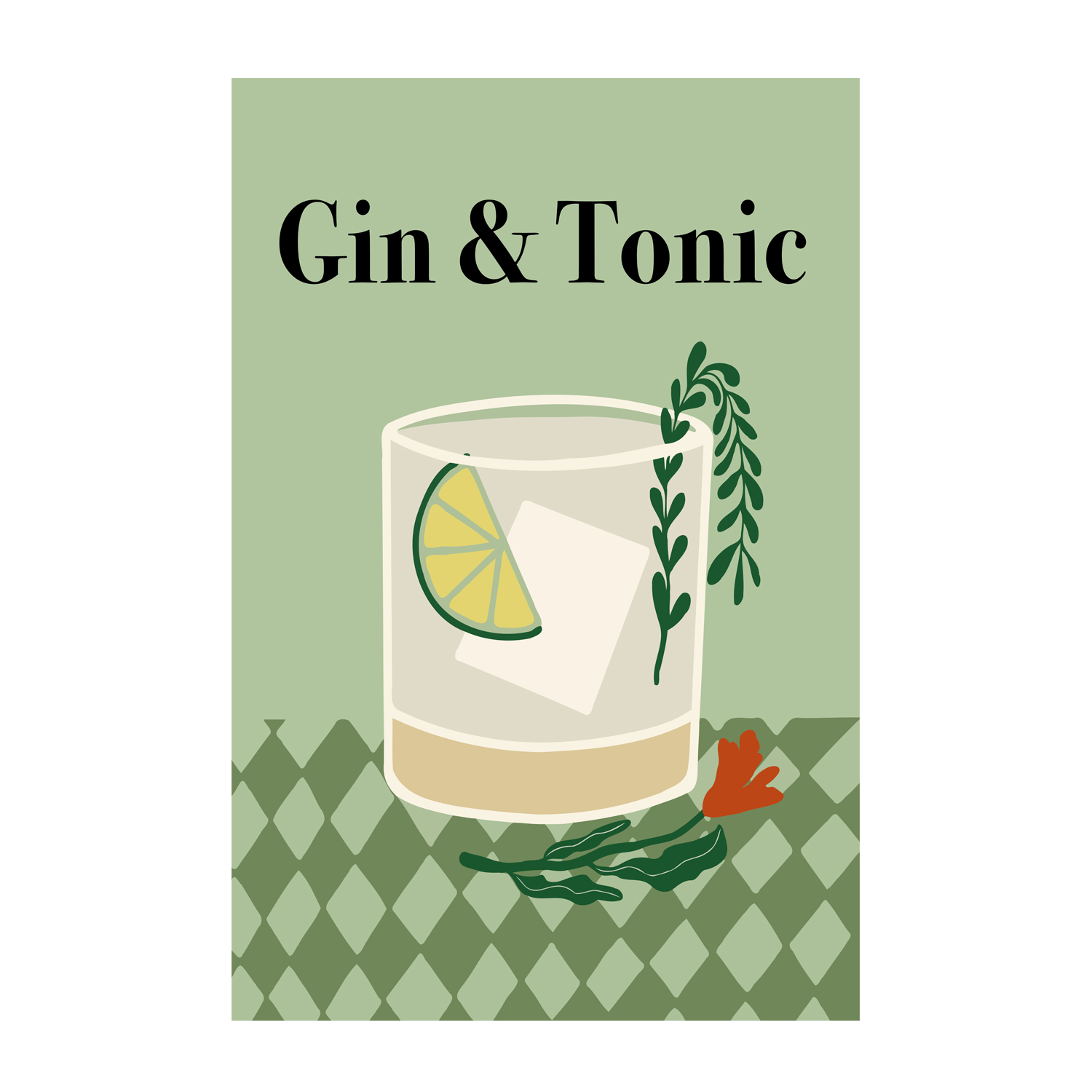 wall-art-print-canvas-poster-framed-Gin a Tonic , Miho Art Studio , By Miho Art Studio-1