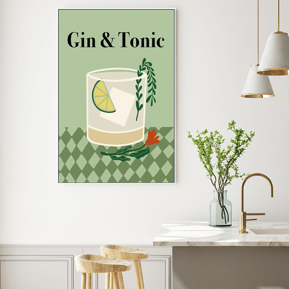 wall-art-print-canvas-poster-framed-Gin a Tonic , Miho Art Studio , By Miho Art Studio-2