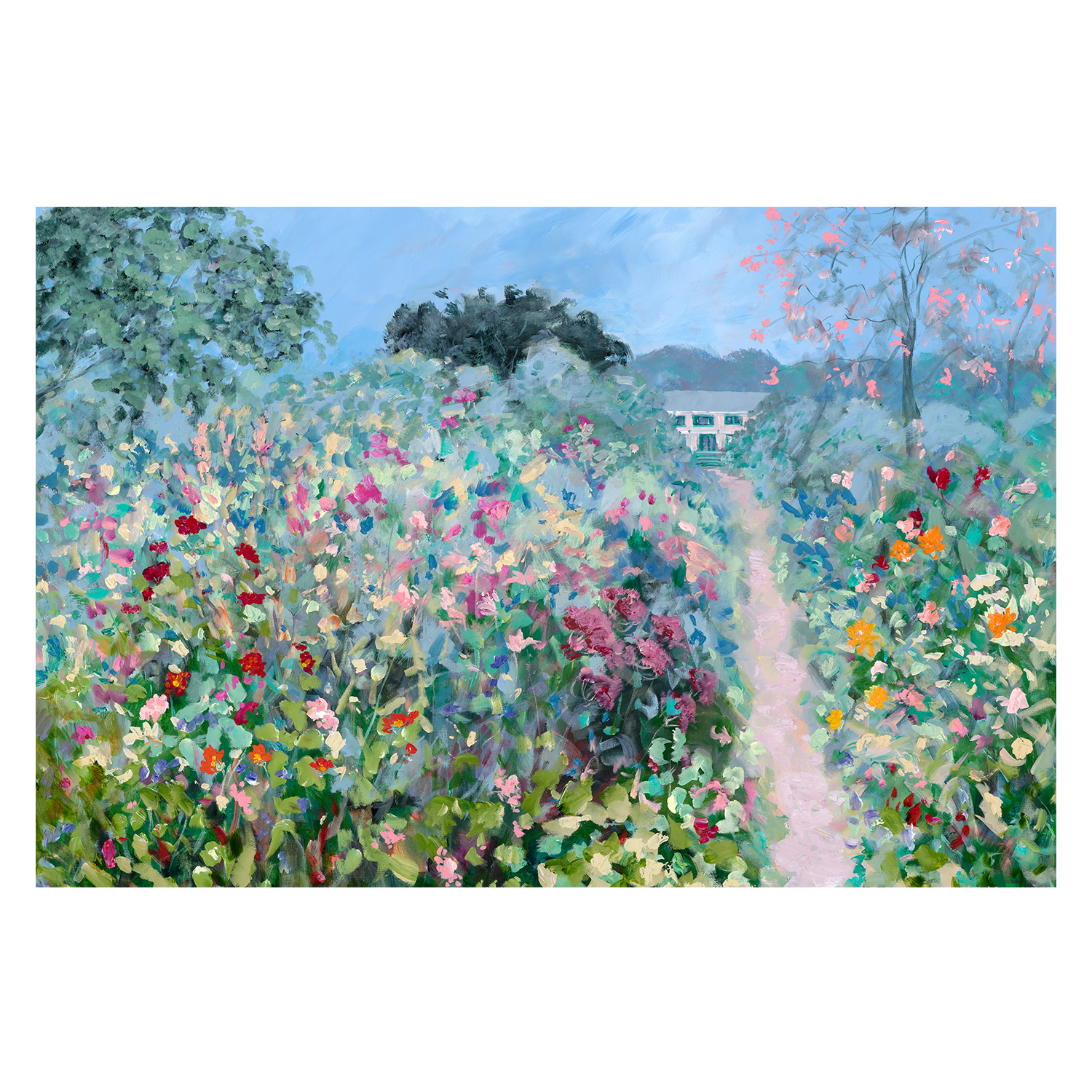 wall-art-print-canvas-poster-framed-Giverny Flower Path , By Meredith Howse-1