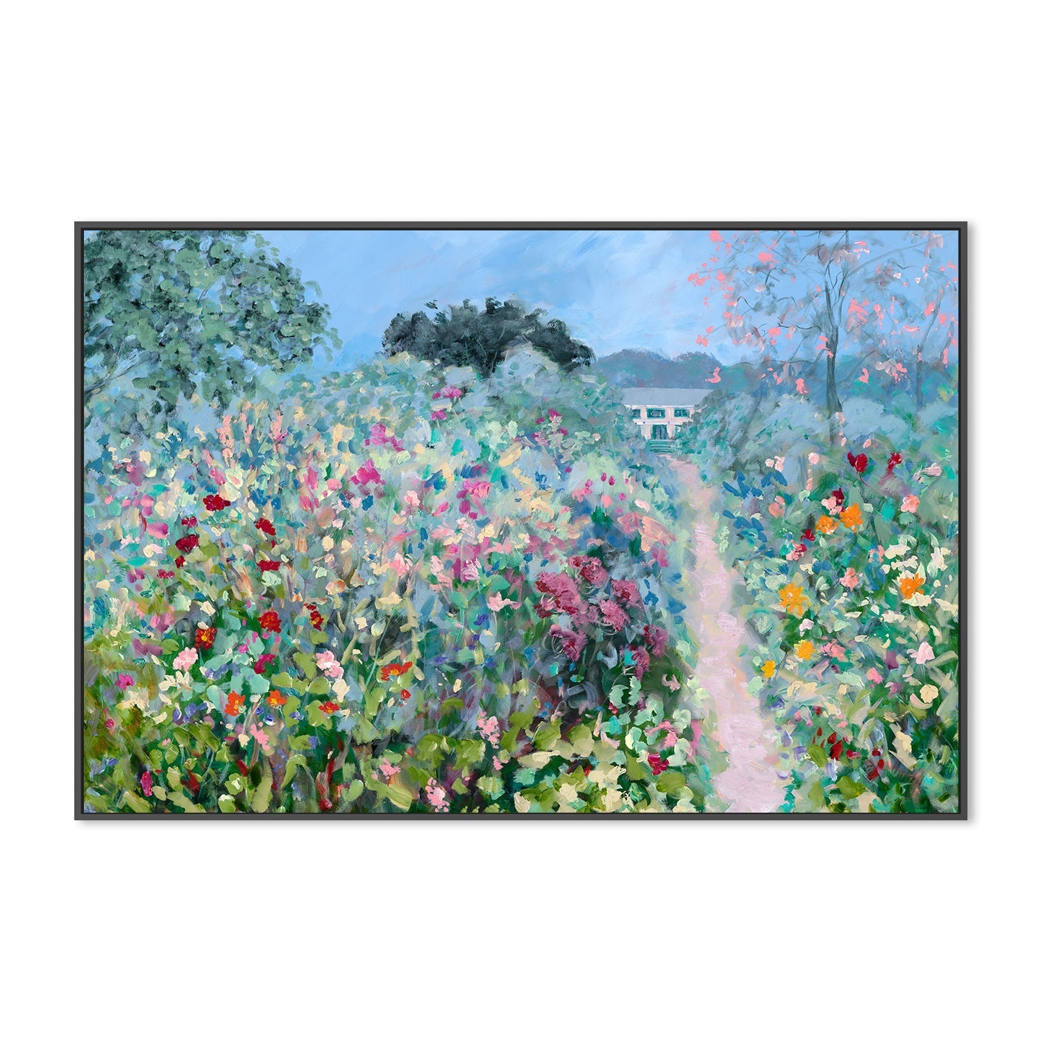 wall-art-print-canvas-poster-framed-Giverny Flower Path , By Meredith Howse-3