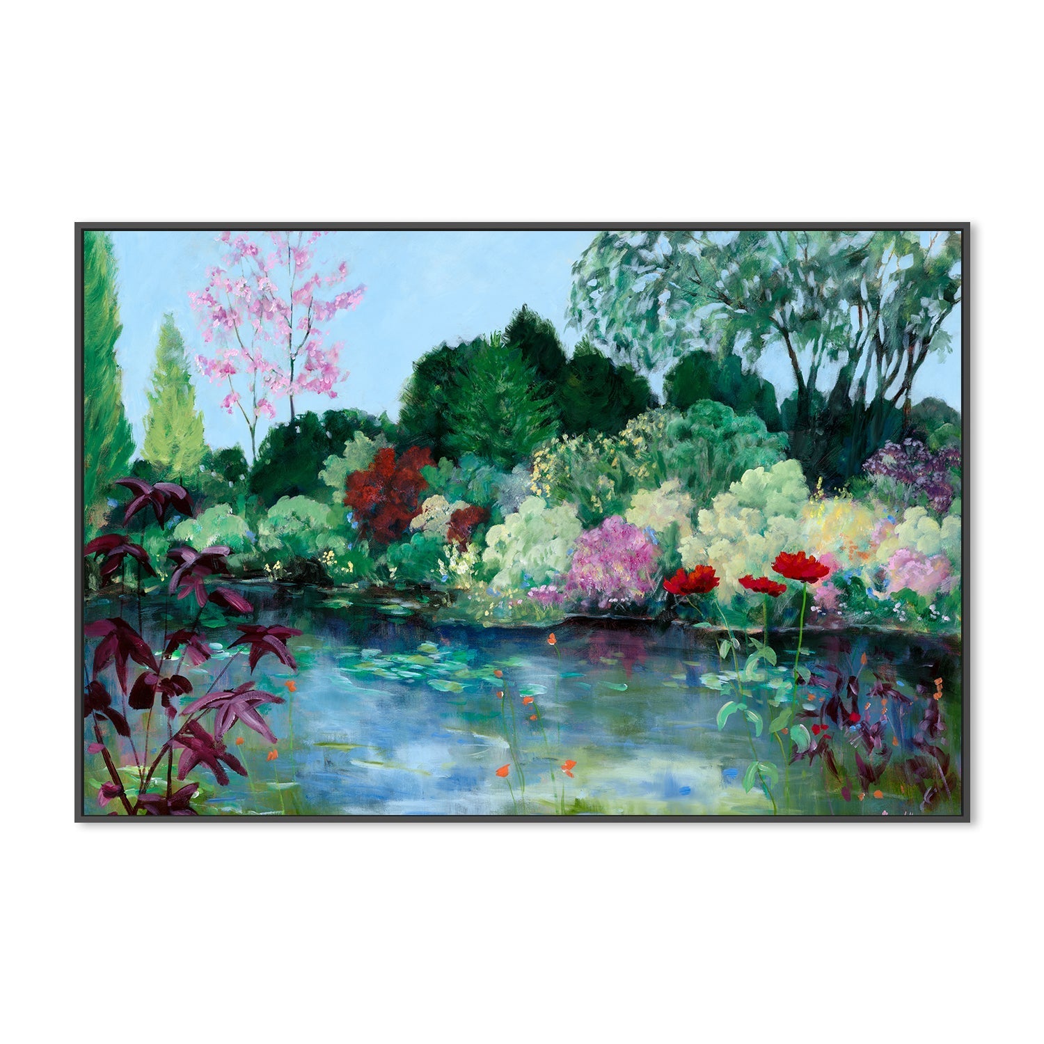 wall-art-print-canvas-poster-framed-Giverny Water Lily Pond , By Meredith Howse-3