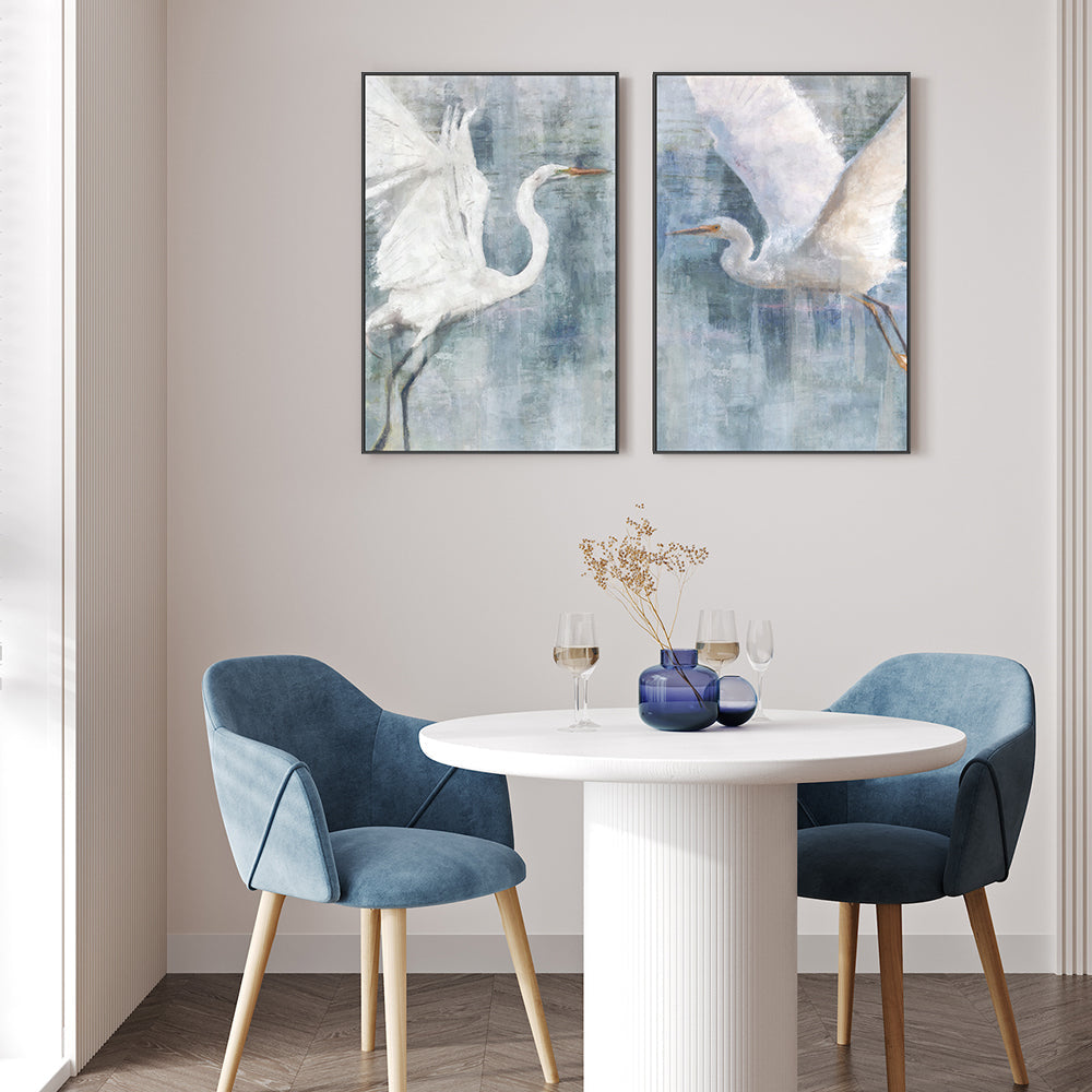 wall-art-print-canvas-poster-framed-Glacier Heron, Style A & B, Set Of 2 , By Nina Blue-7