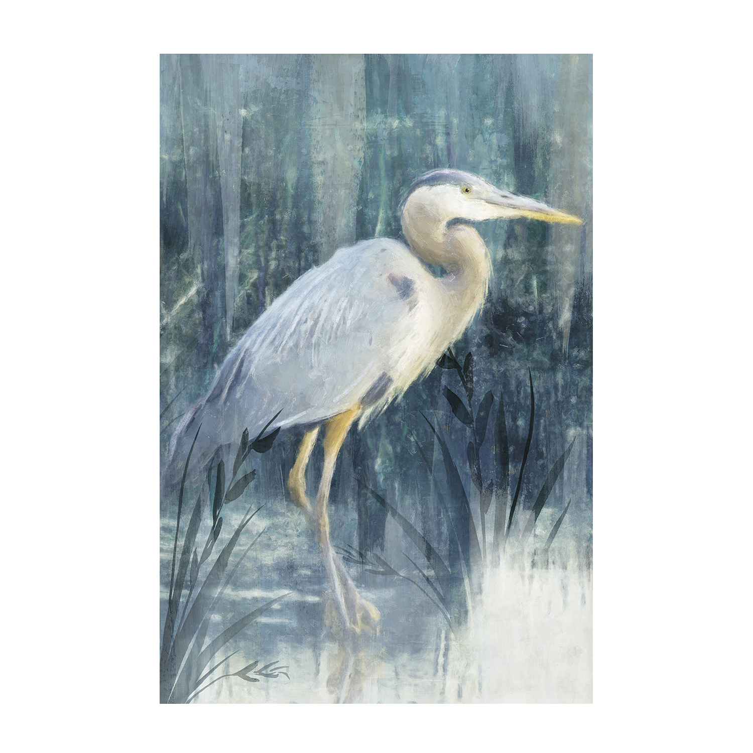 wall-art-print-canvas-poster-framed-Glacier Heron, Style A & B, Set Of 2 , By Nina Blue-8