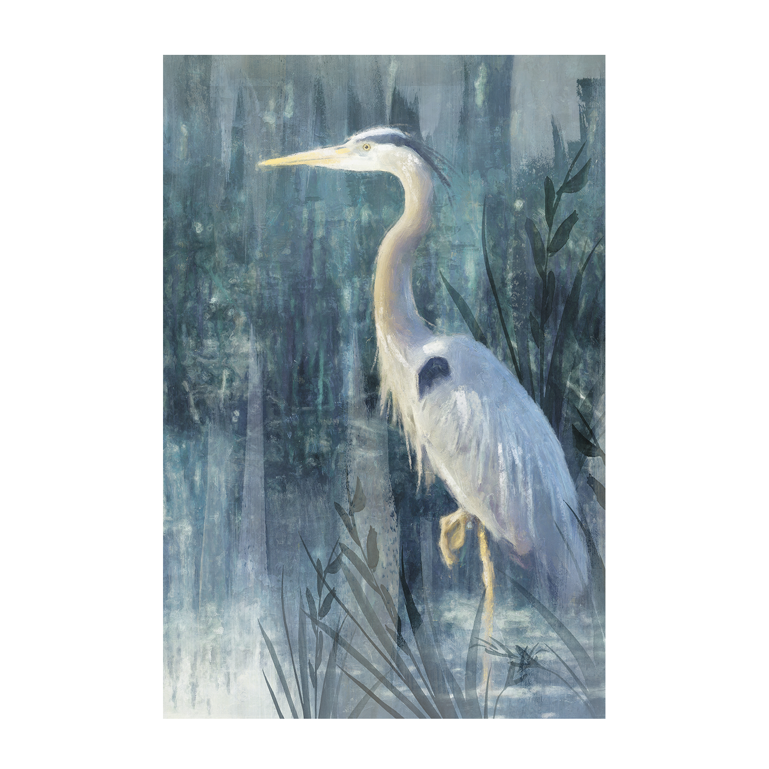 wall-art-print-canvas-poster-framed-Glacier Heron, Style A & B, Set Of 2 , By Nina Blue-9