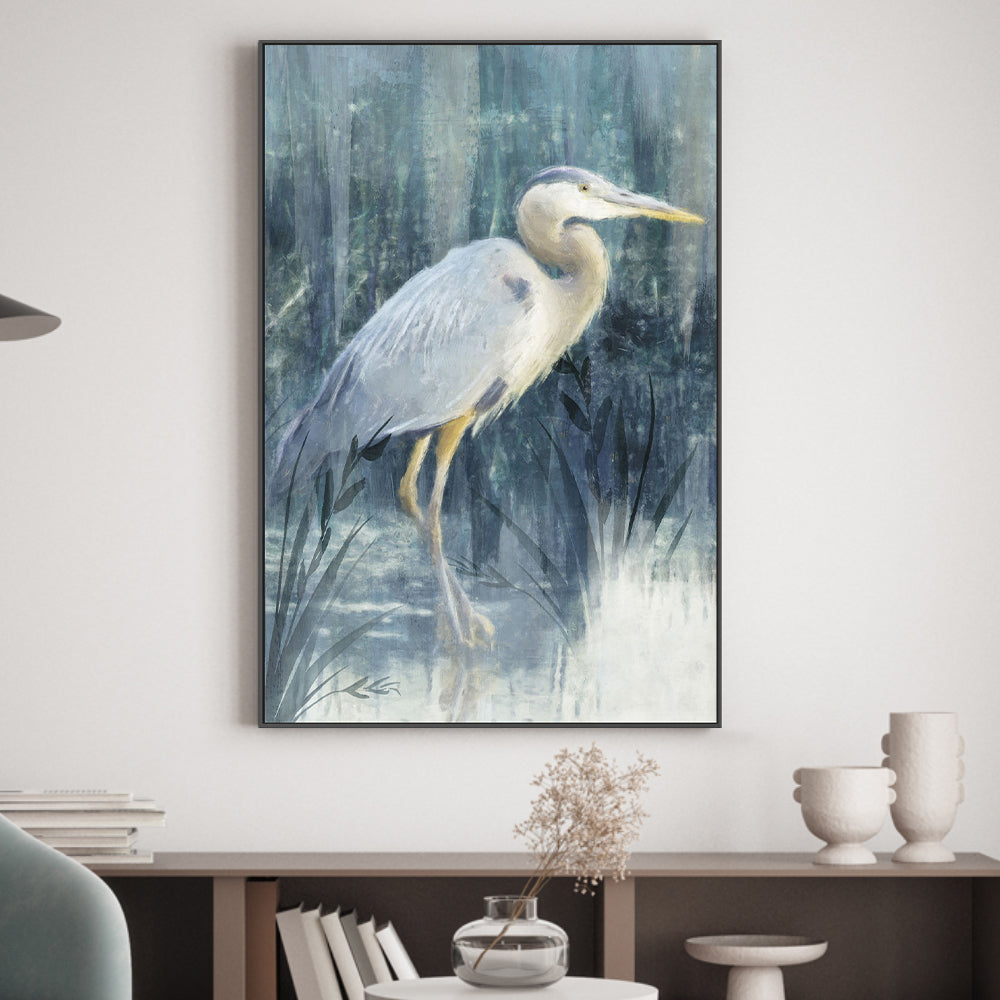 wall-art-print-canvas-poster-framed-Glacier Heron, Style C , By Nina Blue-2