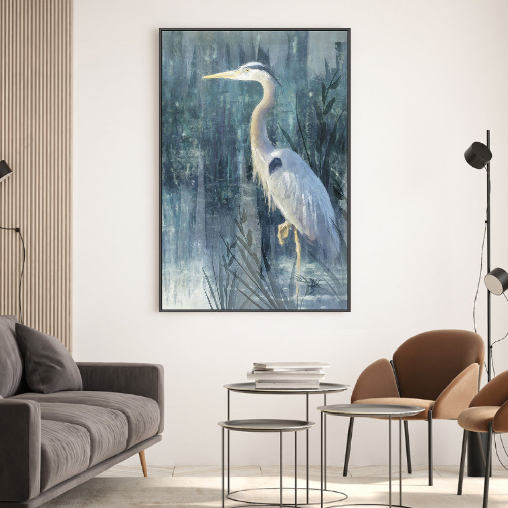 wall-art-print-canvas-poster-framed-Glacier Heron, Style D , By Nina Blue-2