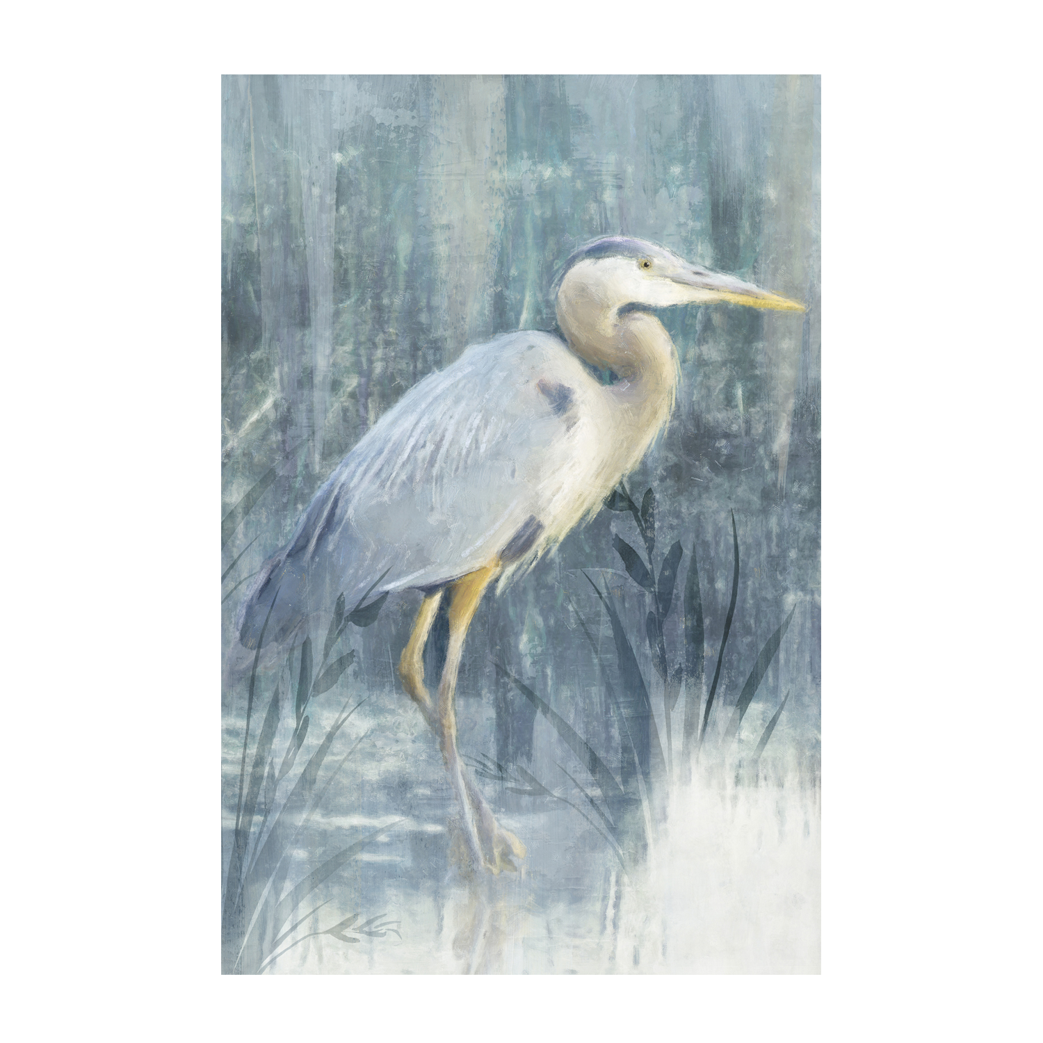 wall-art-print-canvas-poster-framed-Glacier Heron, Style F , By Nina Blue-1