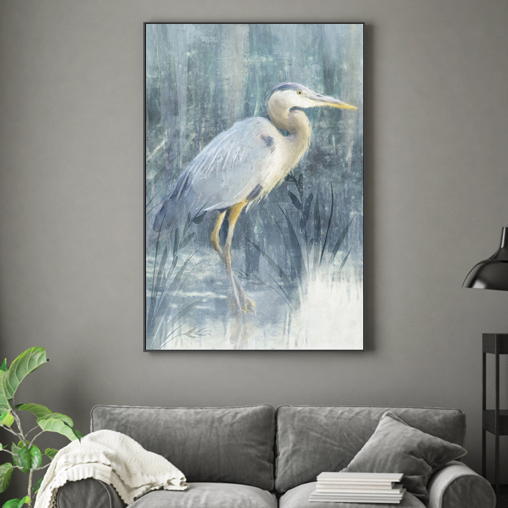 wall-art-print-canvas-poster-framed-Glacier Heron, Style F , By Nina Blue-2