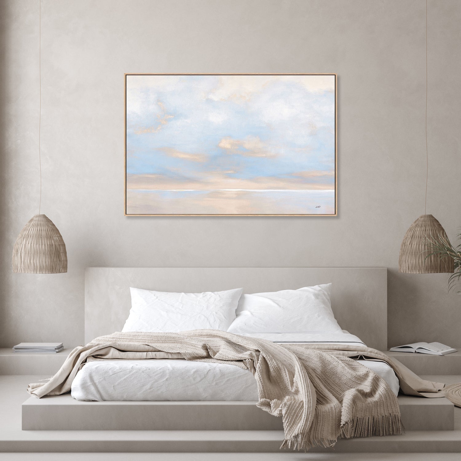 wall-art-print-canvas-poster-framed-Glint on the Horizon Blue, Style A-by-Julia Purinton-Gioia Wall Art