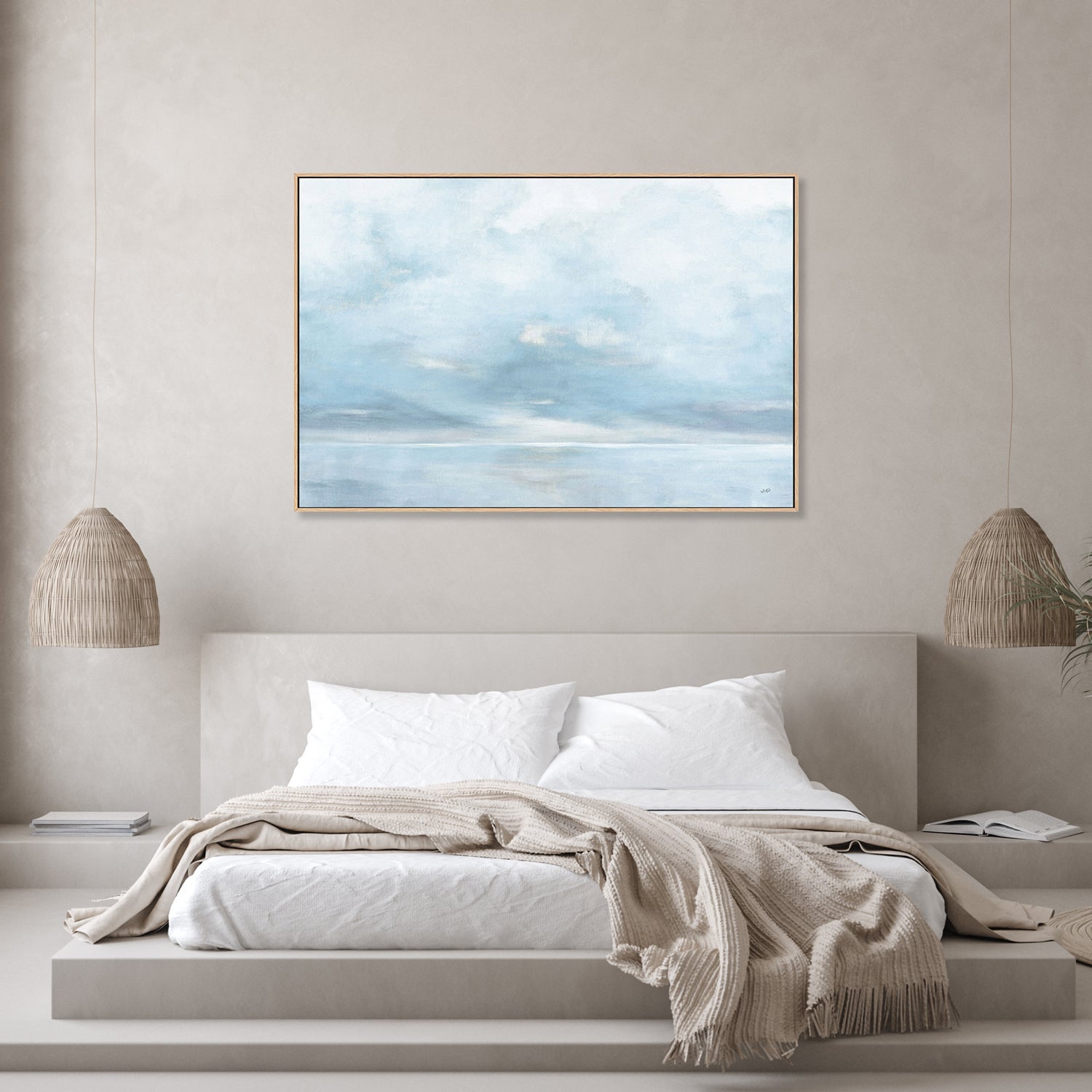 wall-art-print-canvas-poster-framed-Glint on the Horizon Blue, Style B-by-Julia Purinton-Gioia Wall Art