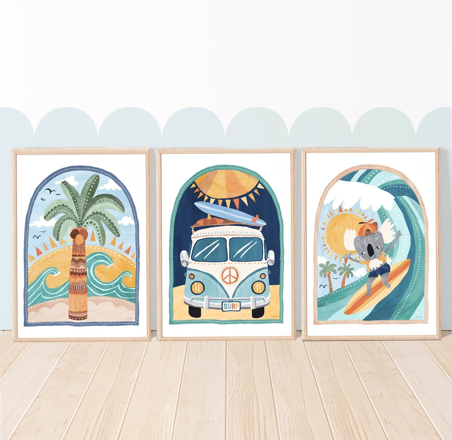 wall-art-print-canvas-poster-framed-Going Coconuts, Set of 3 , By Pip and Phee-2