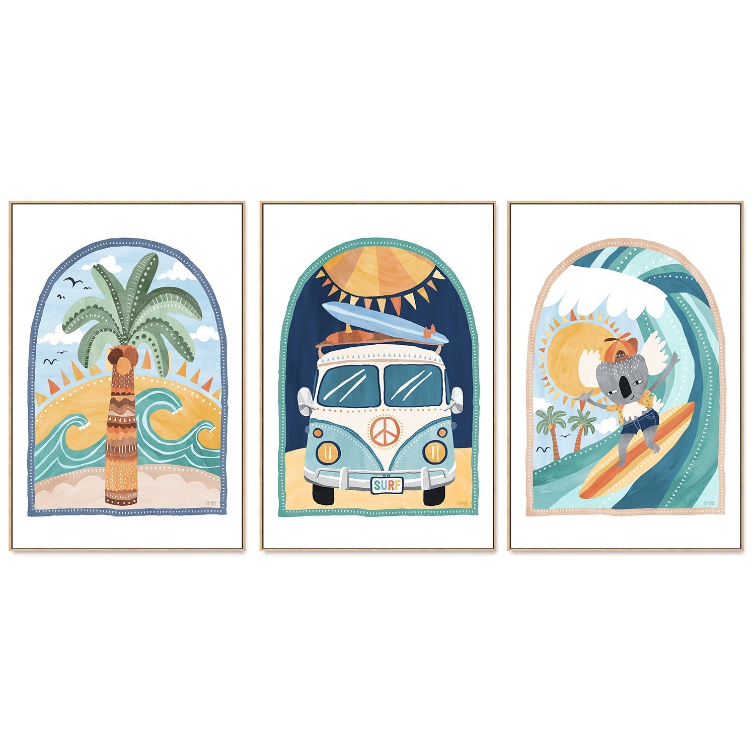 wall-art-print-canvas-poster-framed-Going Coconuts, Set of 3 , By Pip and Phee-4