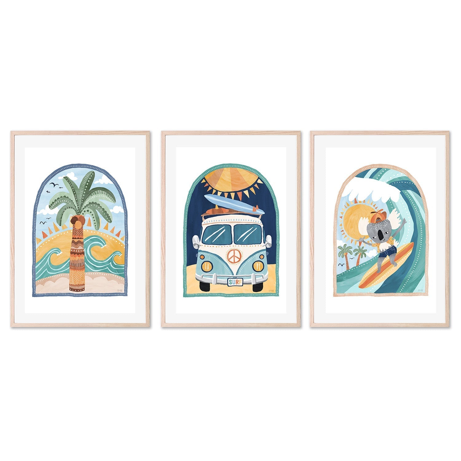 wall-art-print-canvas-poster-framed-Going Coconuts, Set of 3 , By Pip and Phee-6