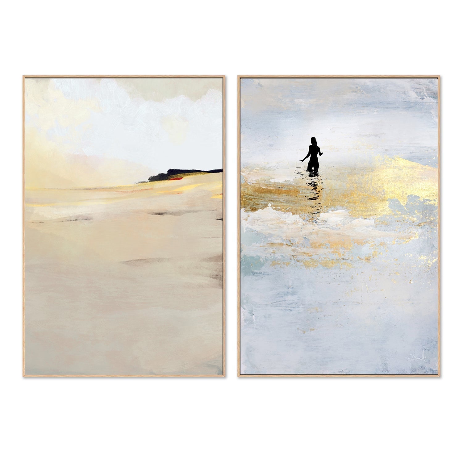 wall-art-print-canvas-poster-framed-Gold Dip, Set Of 2 , By Dan Hobday-by-Dan Hobday-Gioia Wall Art