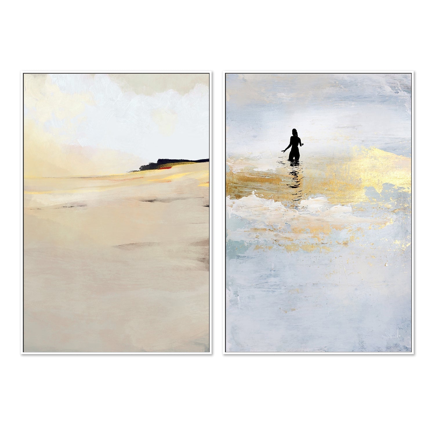 wall-art-print-canvas-poster-framed-Gold Dip, Set Of 2 , By Dan Hobday-by-Dan Hobday-Gioia Wall Art